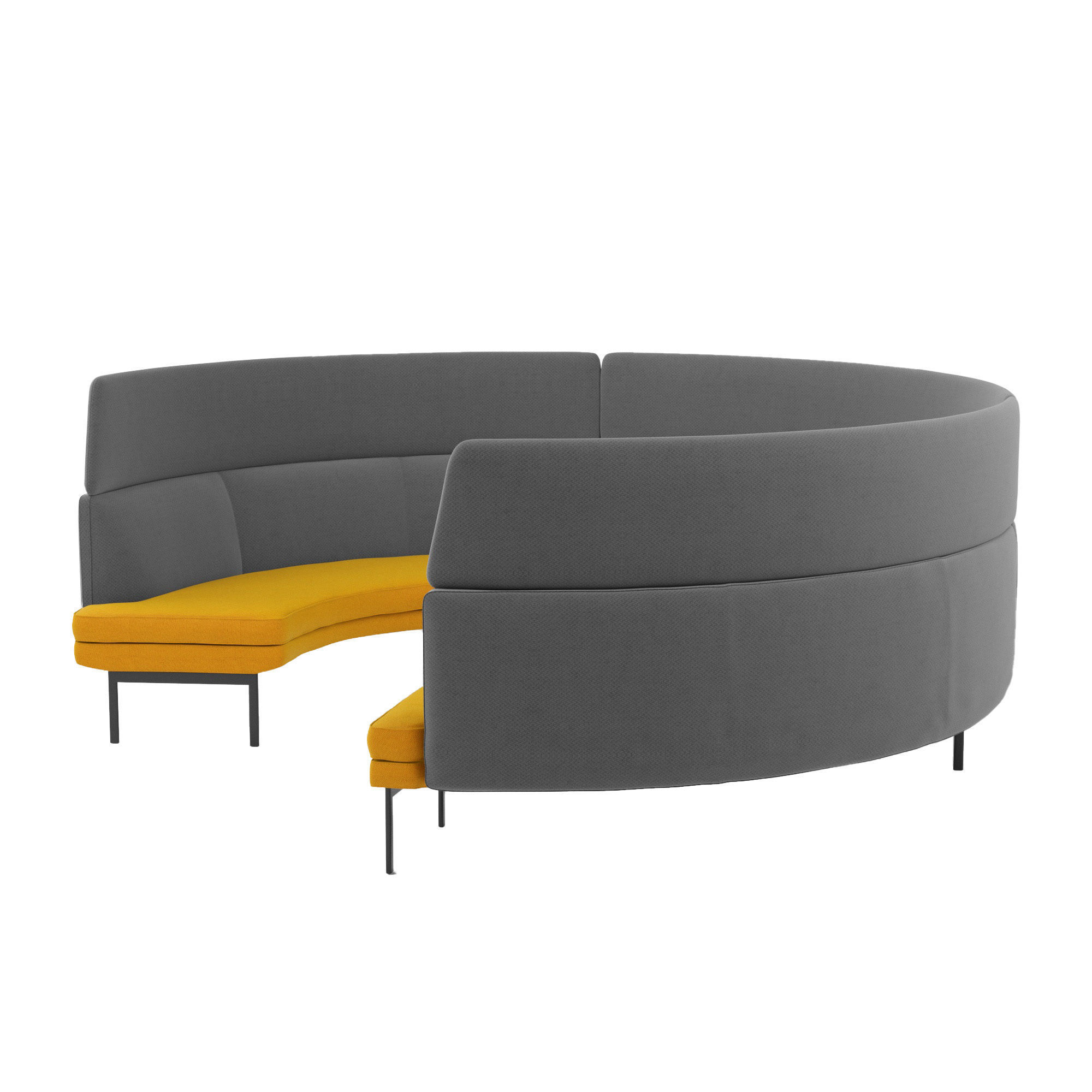 Office Curved Modular Sofa 3D model_5