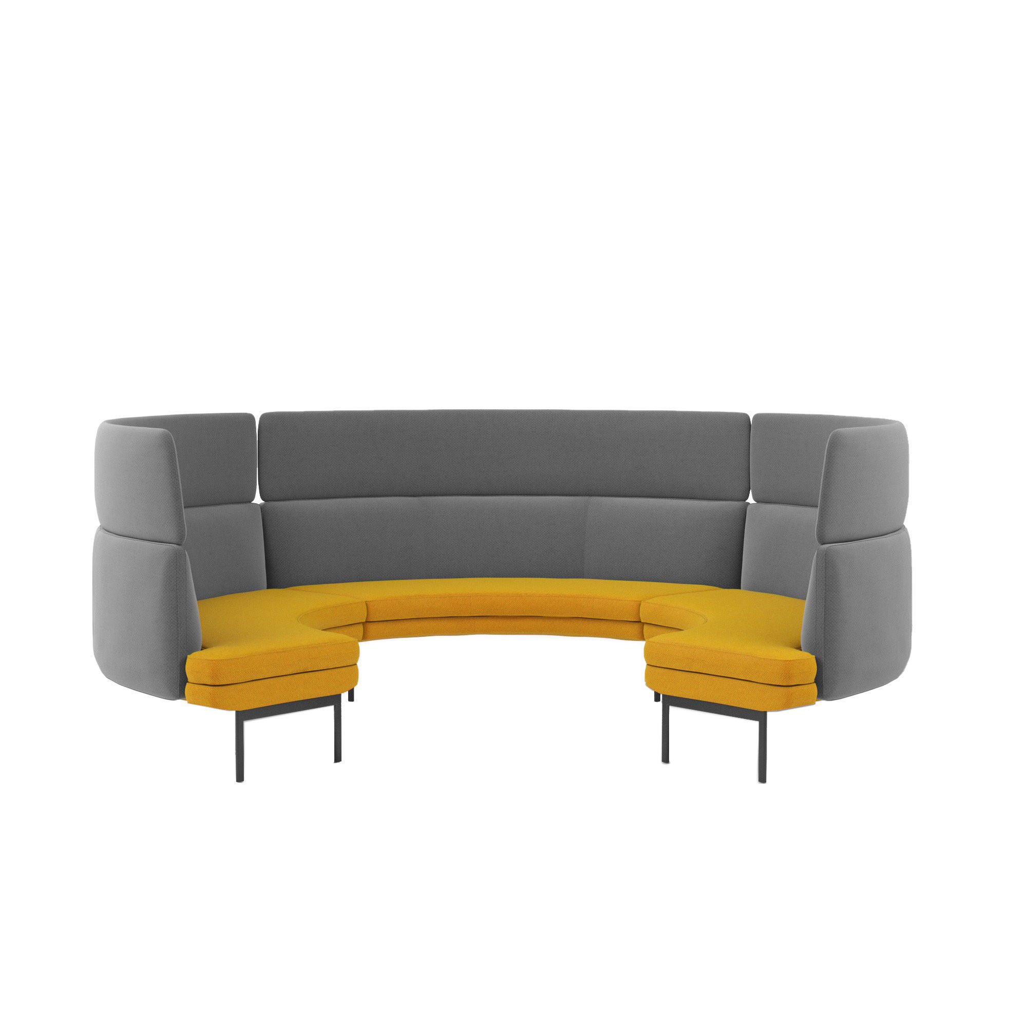 Office Curved Modular Sofa 3D model_2