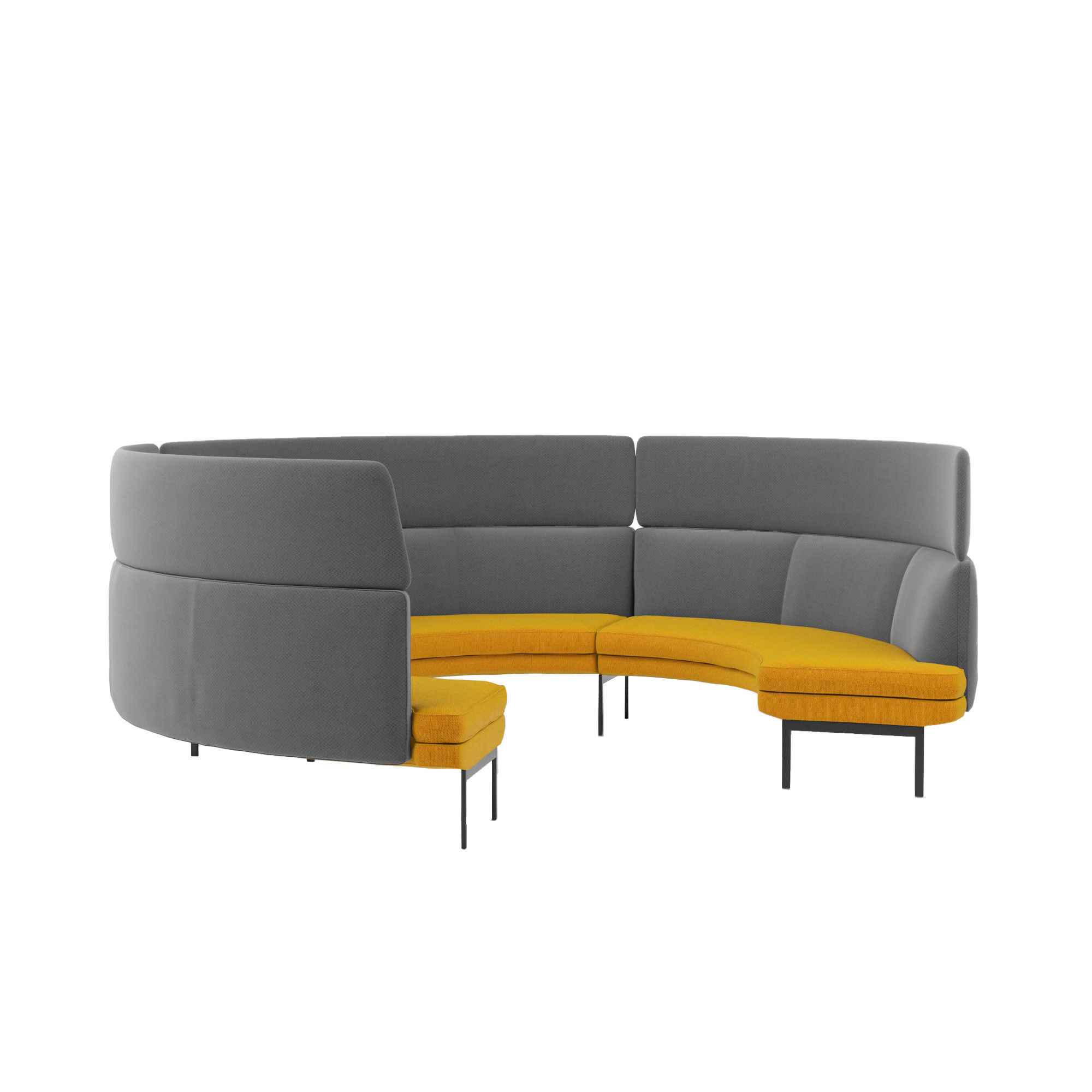 Office Curved Modular Sofa 3D model_3
