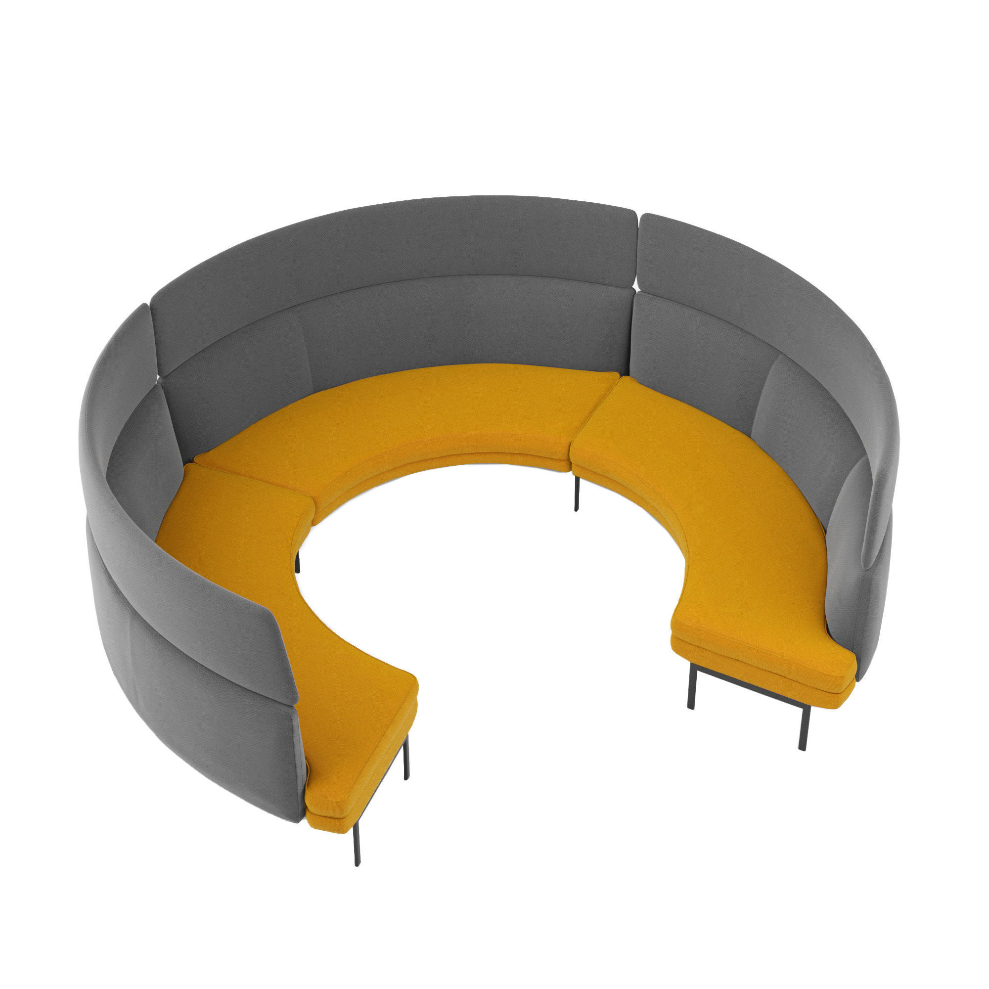 Office Curved Modular Sofa 3D model_6