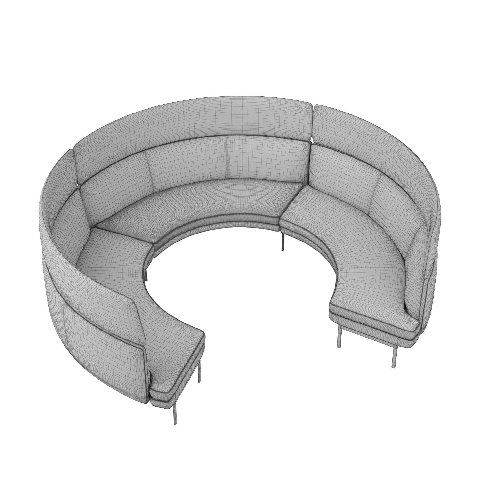 Office Curved Modular Sofa 3D model_8