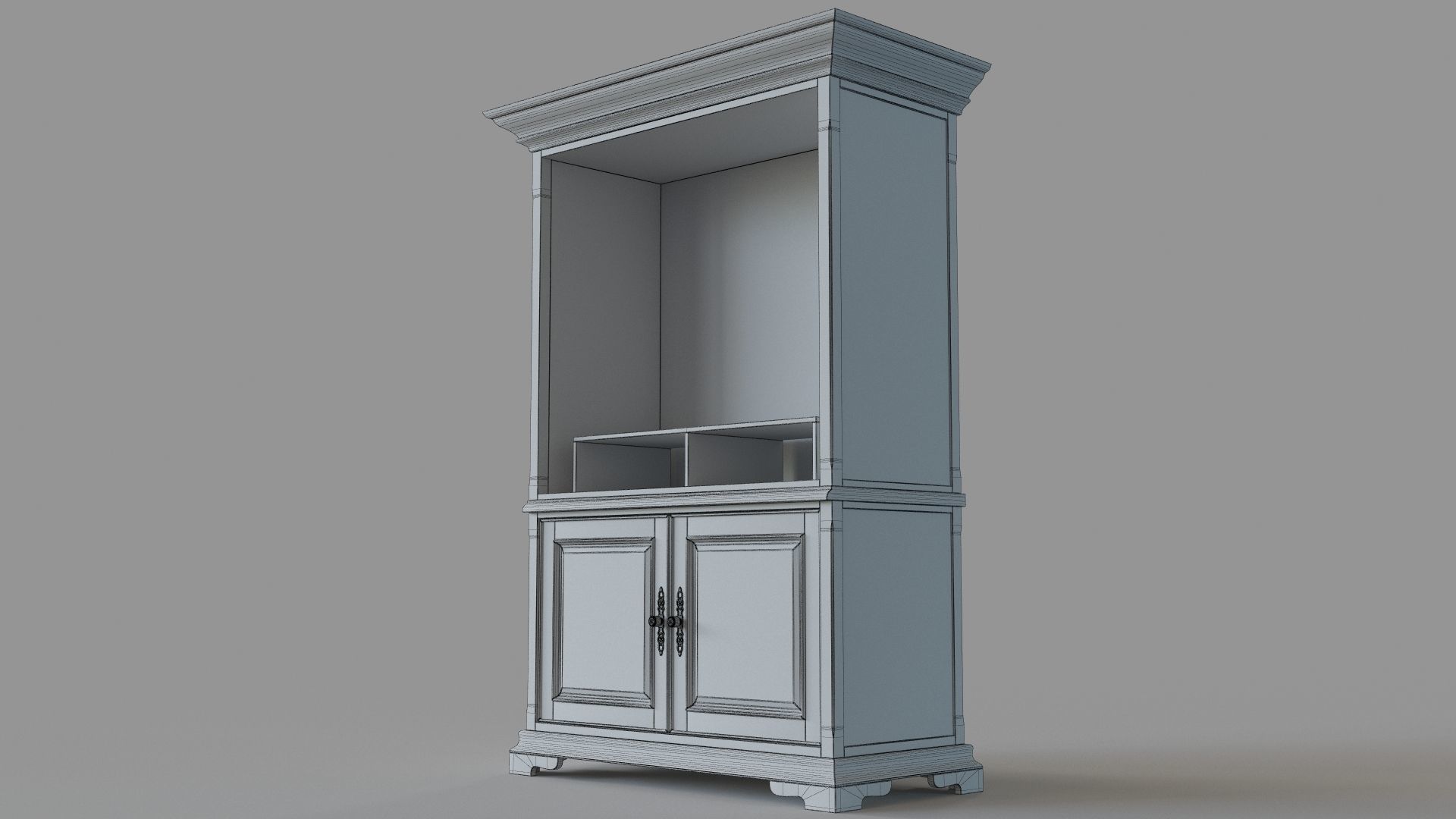 Old Entertainment Media Console 3D model_5