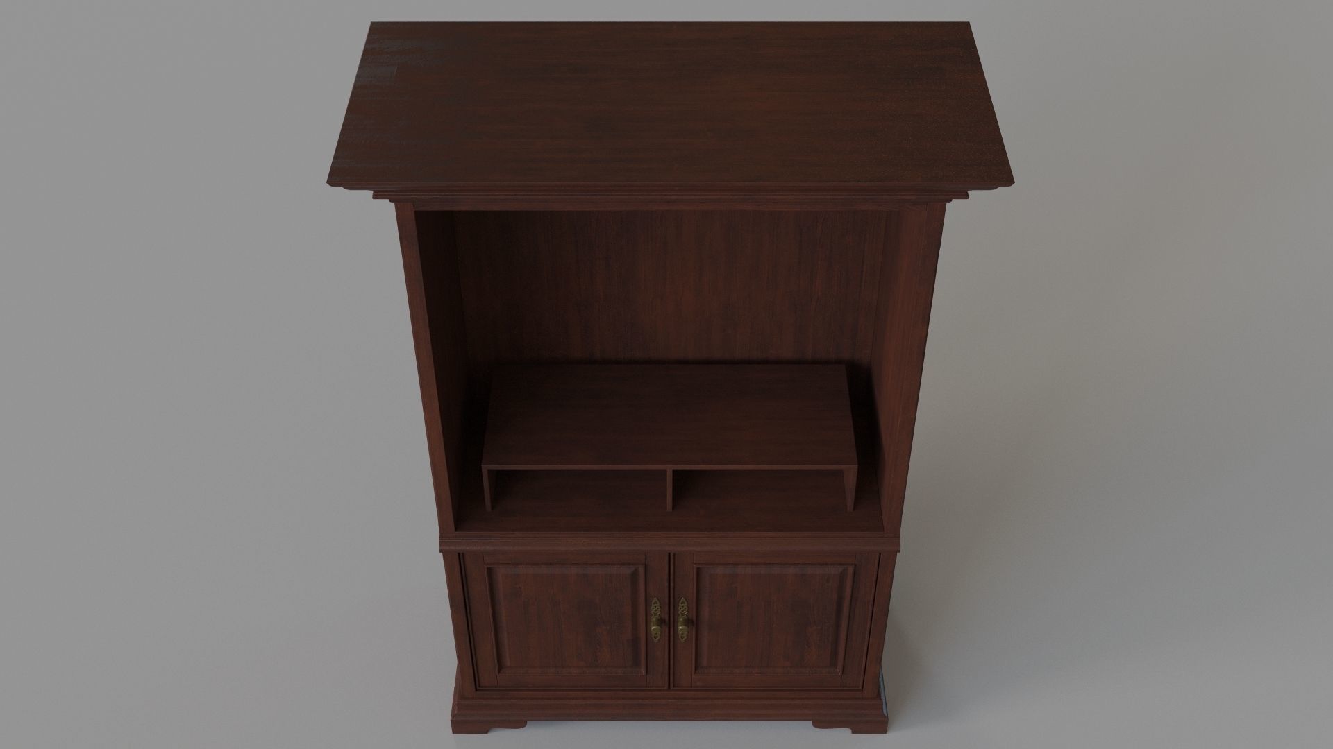 Old Entertainment Media Console 3D model_3