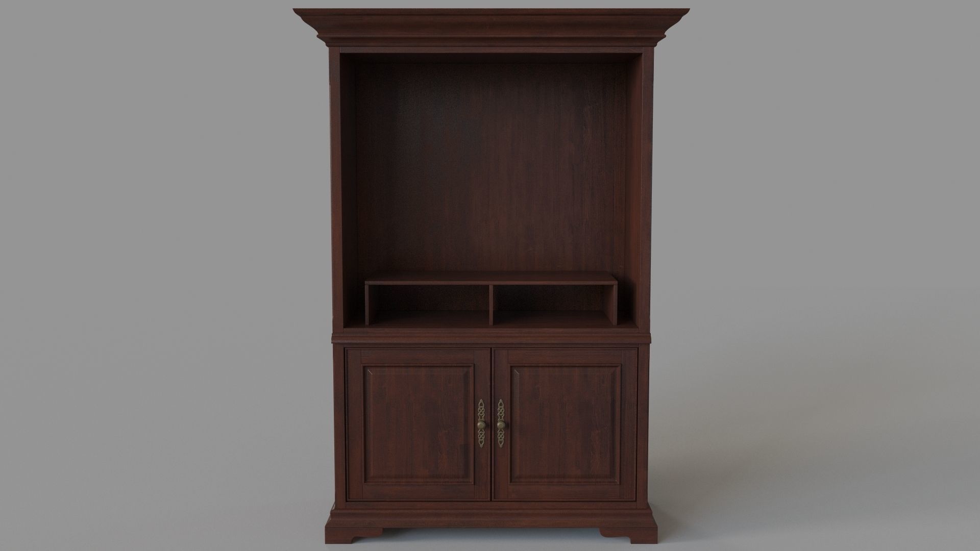 Old Entertainment Media Console 3D model_1