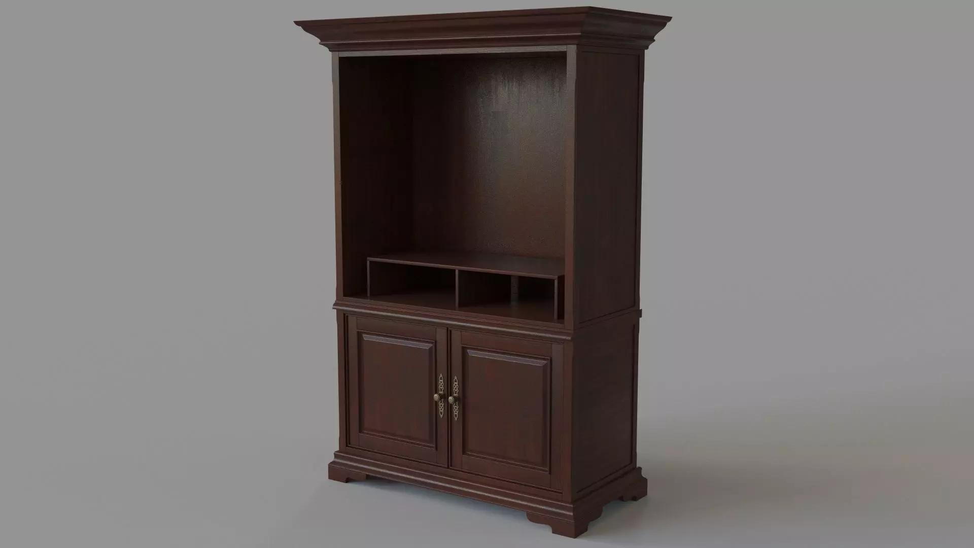 Old Entertainment Media Console 3D model_0