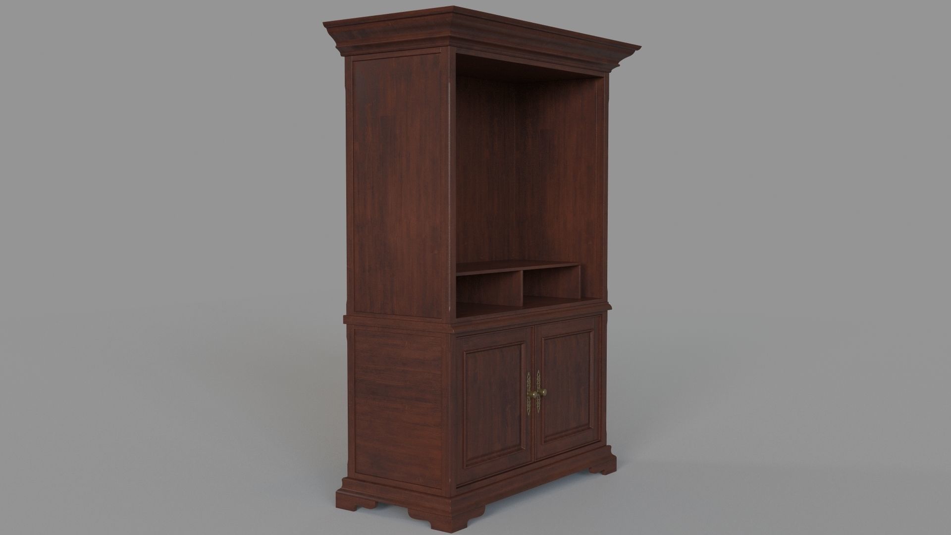 Old Entertainment Media Console 3D model_2