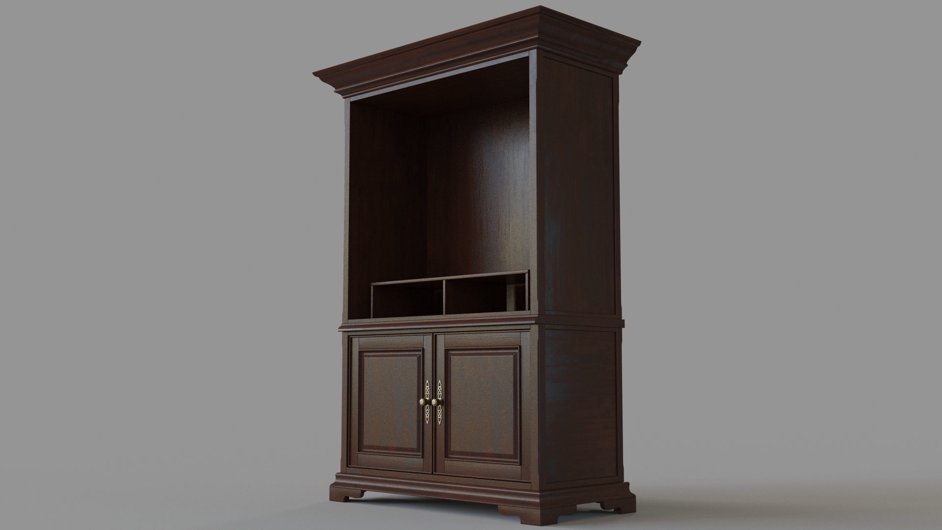 Old Entertainment Media Console 3D model_4