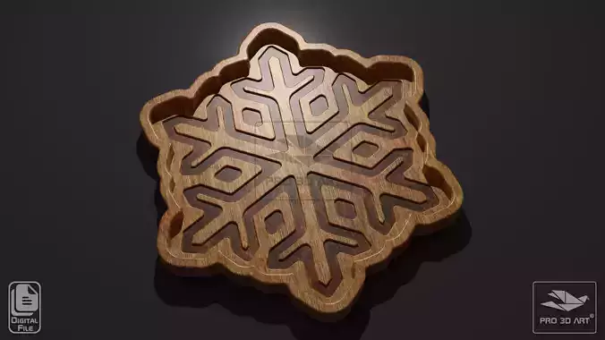 Snowflake Tray - CNC Files for Wood