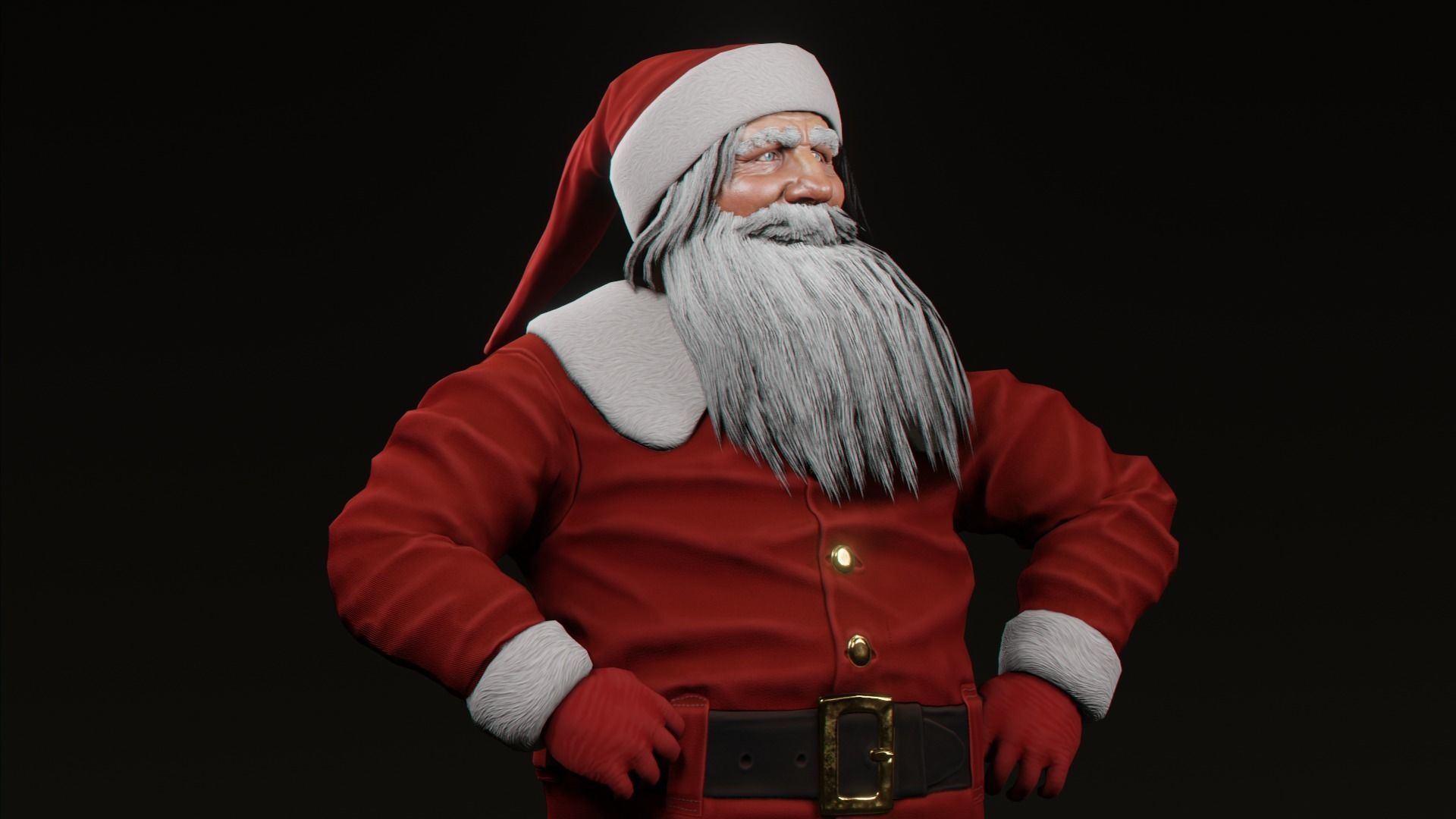 Santa Claus Low-poly 3D model_11