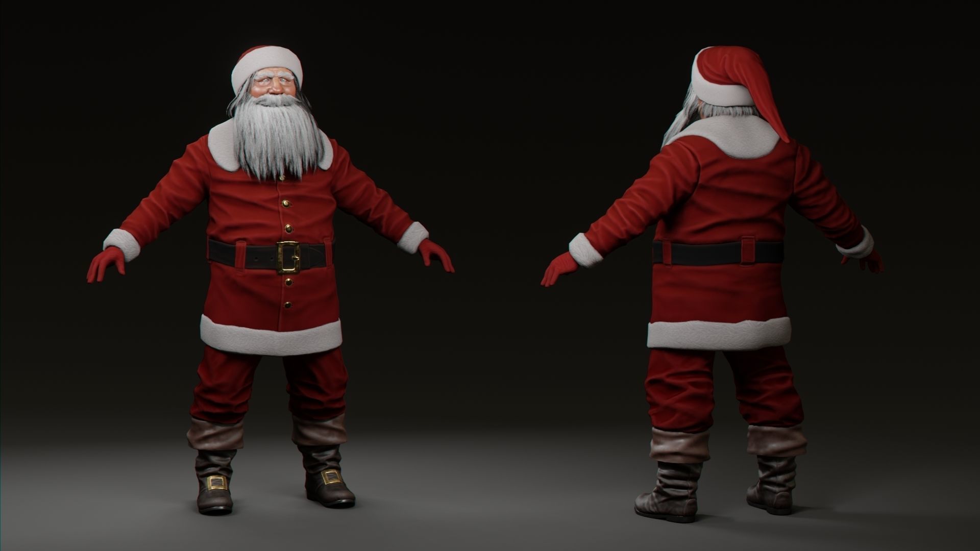 Santa Claus Low-poly 3D model_3