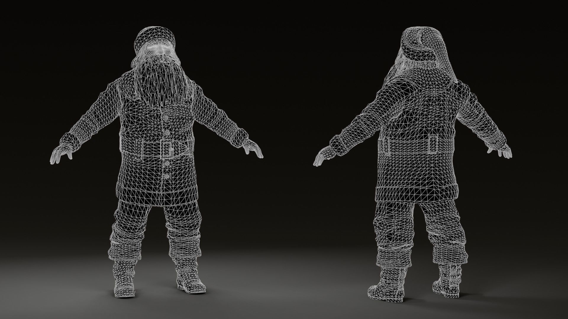 Santa Claus Low-poly 3D model_4