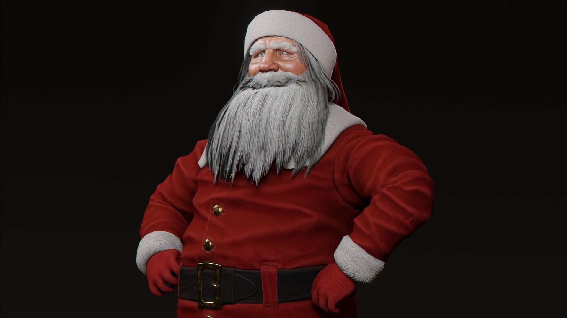 Santa Claus Low-poly 3D model_2