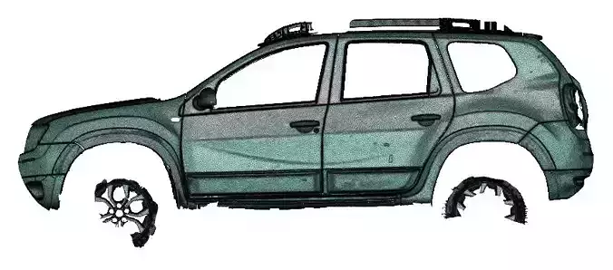 3D Scanned Right Side Dacia Duster 2015 Scale 1 to 1 3D model  3D model