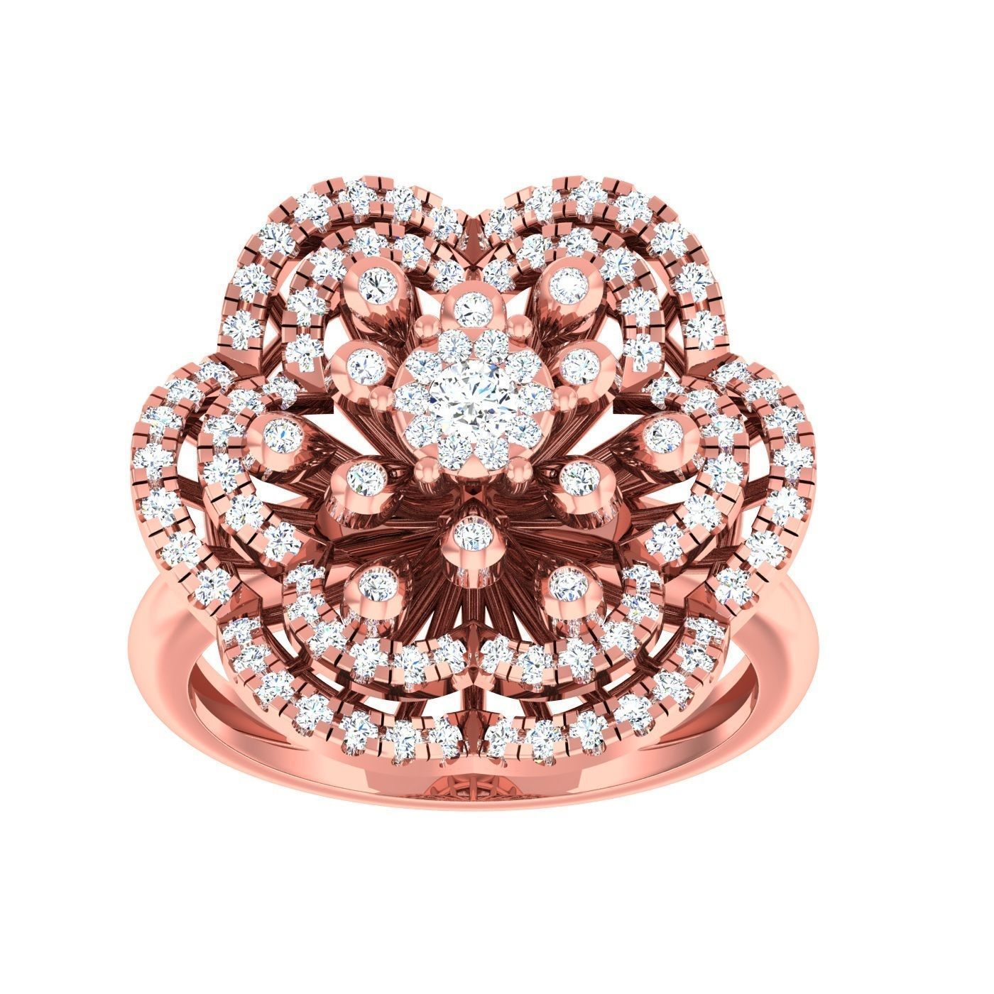 163 High Jewelry Cocktail Rings 3dm stl 1- render details  3D Model Collection_110