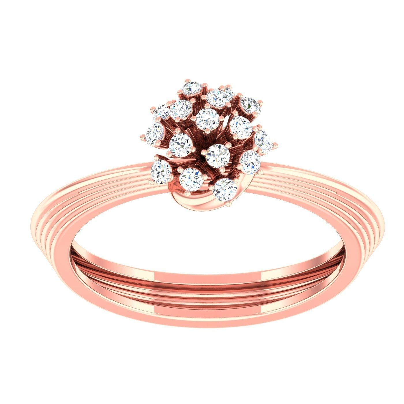 163 High Jewelry Cocktail Rings 3dm stl 1- render details  3D Model Collection_12