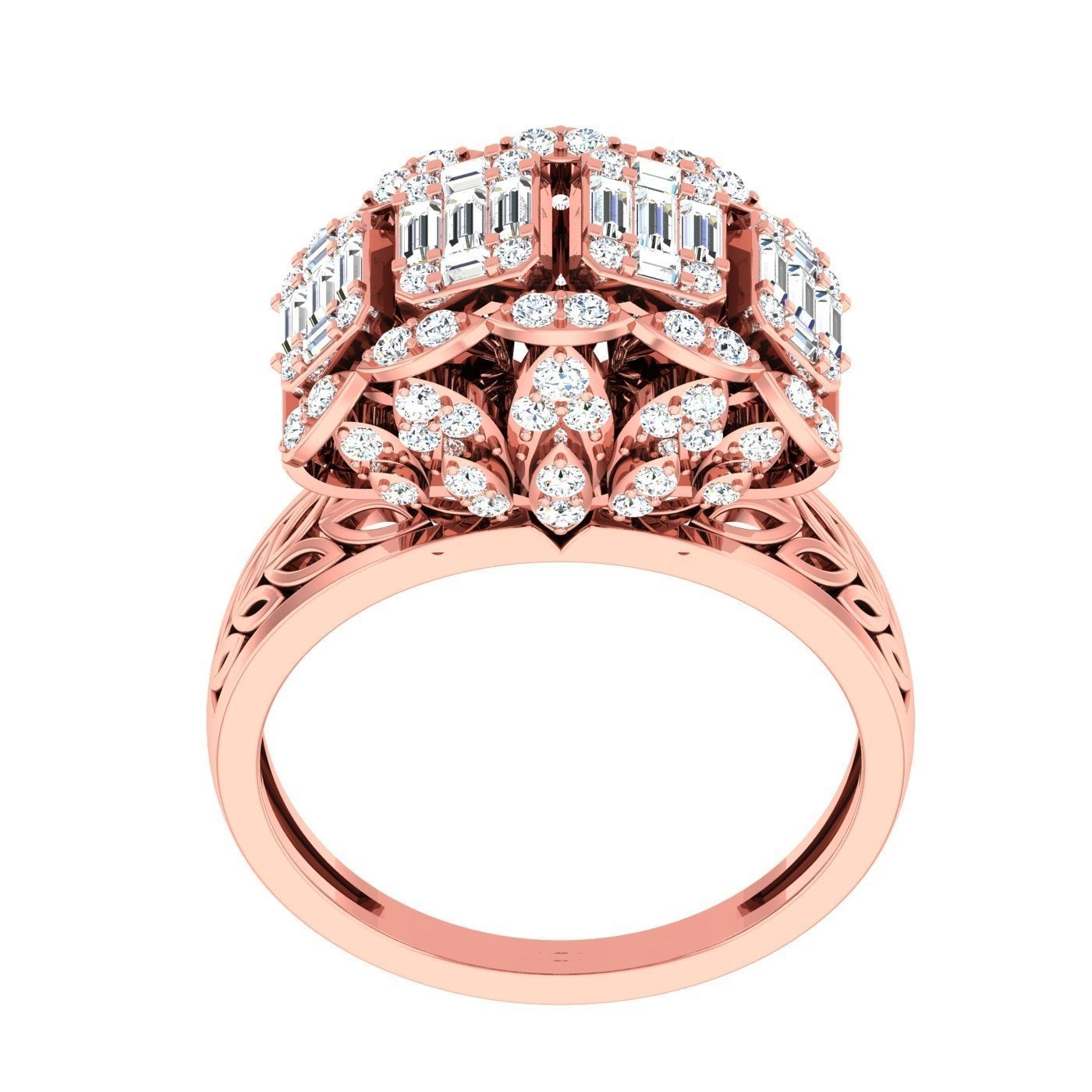 163 High Jewelry Cocktail Rings 3dm stl 1- render details  3D Model Collection_94