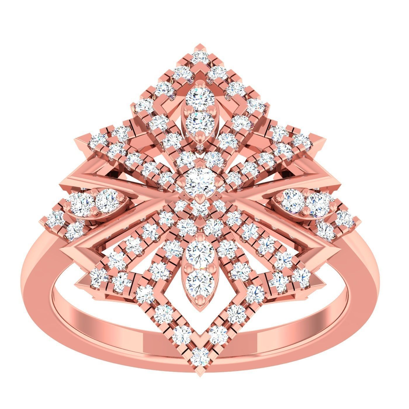 163 High Jewelry Cocktail Rings 3dm stl 1- render details  3D Model Collection_84