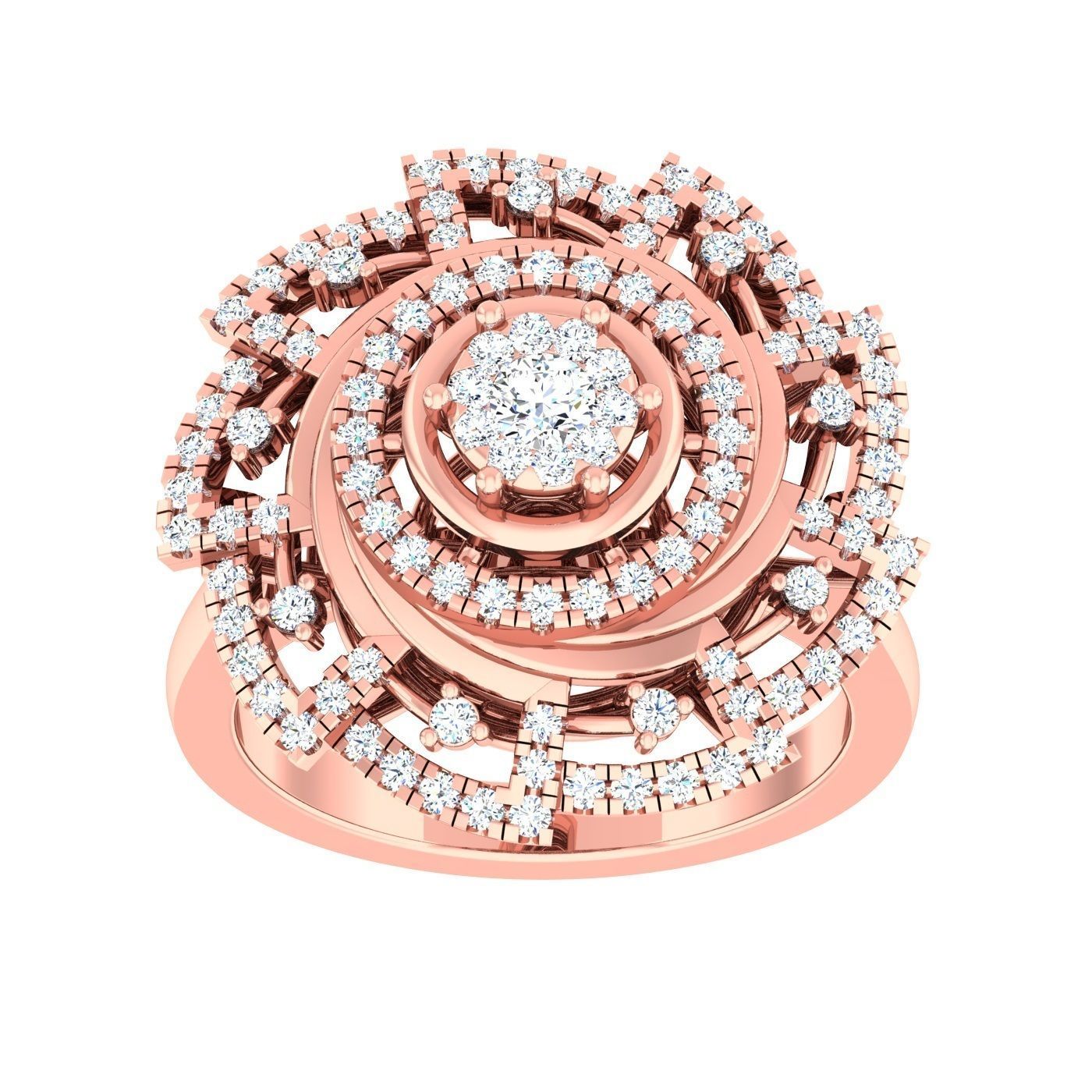 163 High Jewelry Cocktail Rings 3dm stl 1- render details  3D Model Collection_117