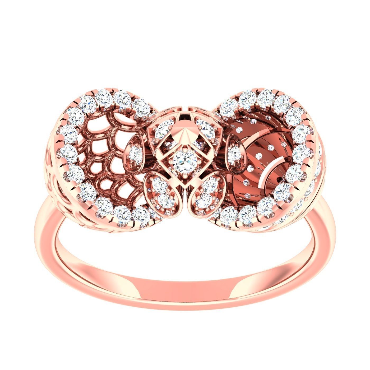 163 High Jewelry Cocktail Rings 3dm stl 1- render details  3D Model Collection_39