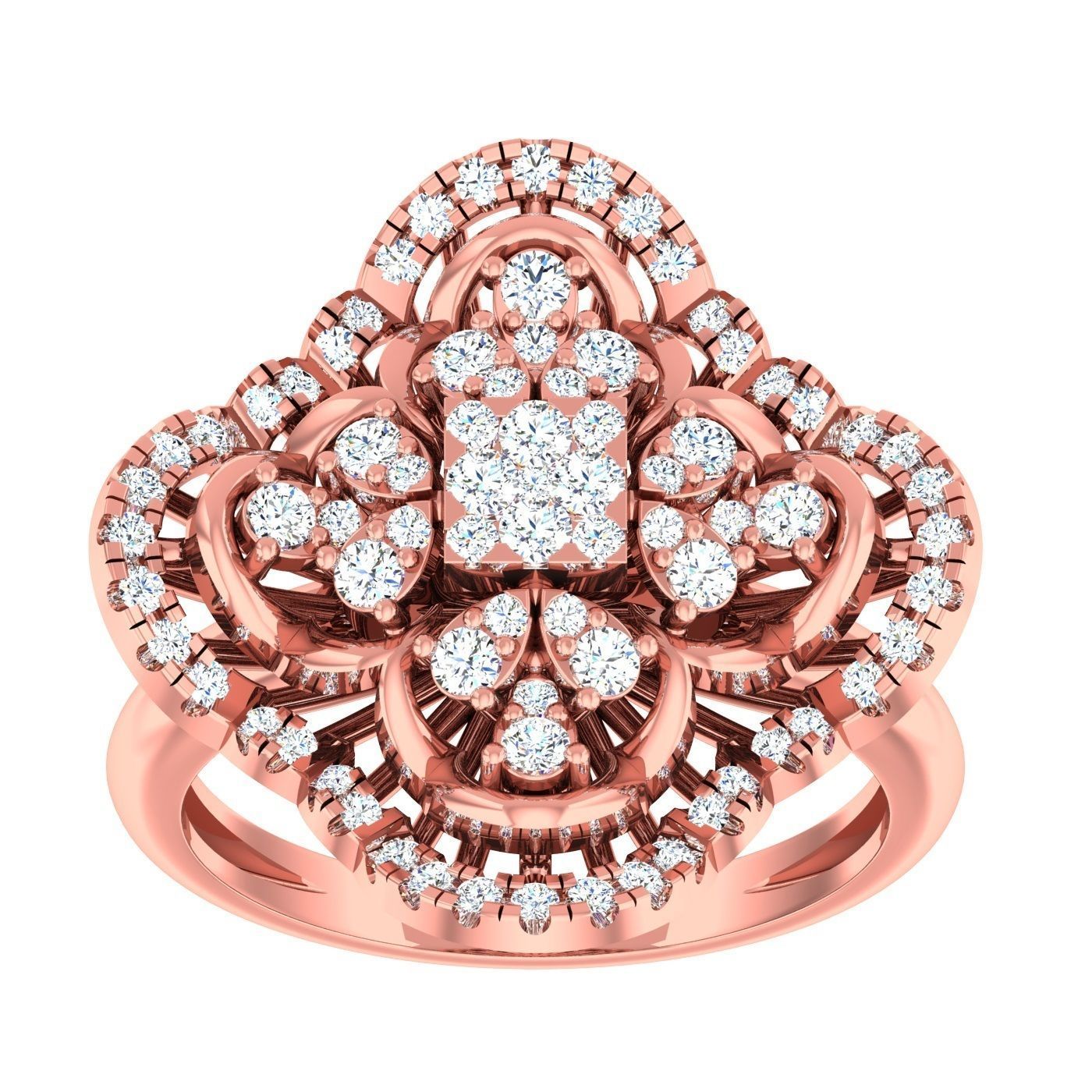 163 High Jewelry Cocktail Rings 3dm stl 1- render details  3D Model Collection_106