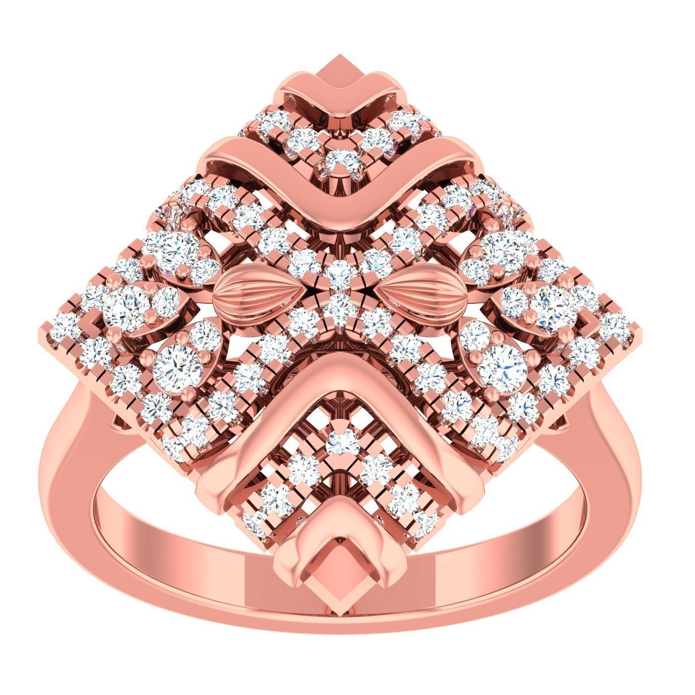 163 High Jewelry Cocktail Rings 3dm stl 1- render details  3D Model Collection_107