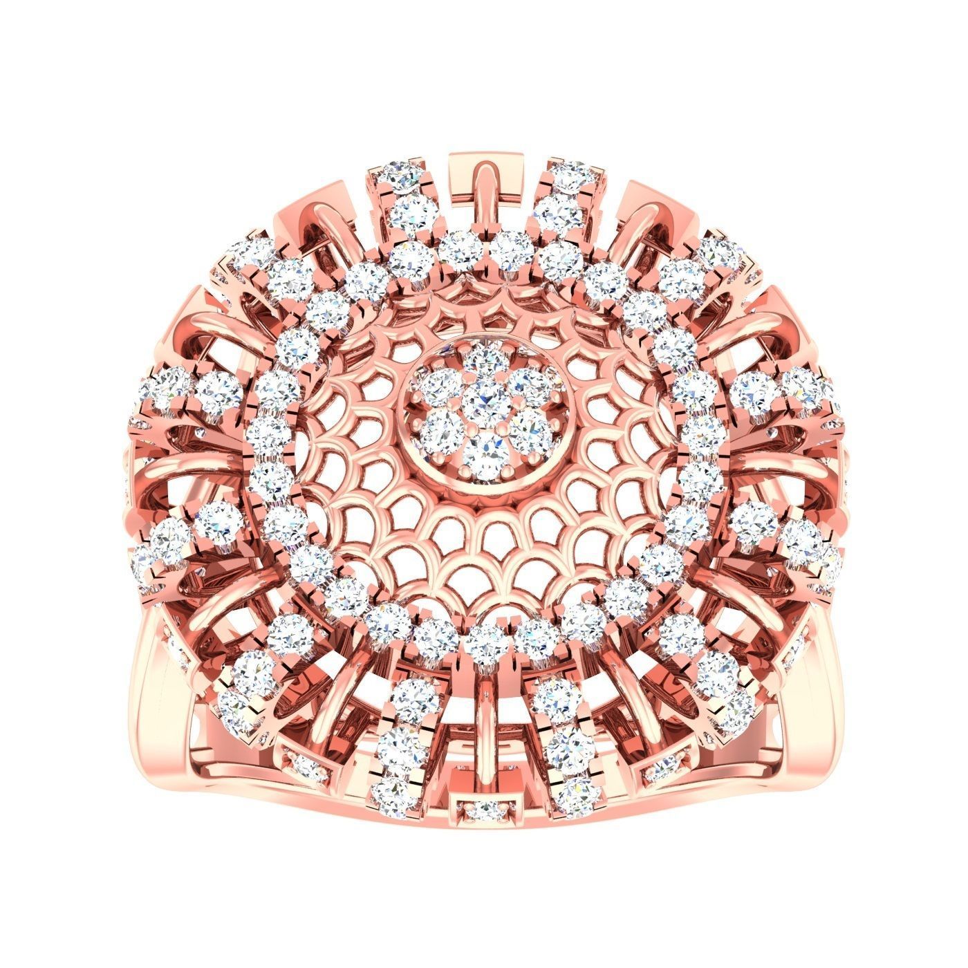 163 High Jewelry Cocktail Rings 3dm stl 1- render details  3D Model Collection_114