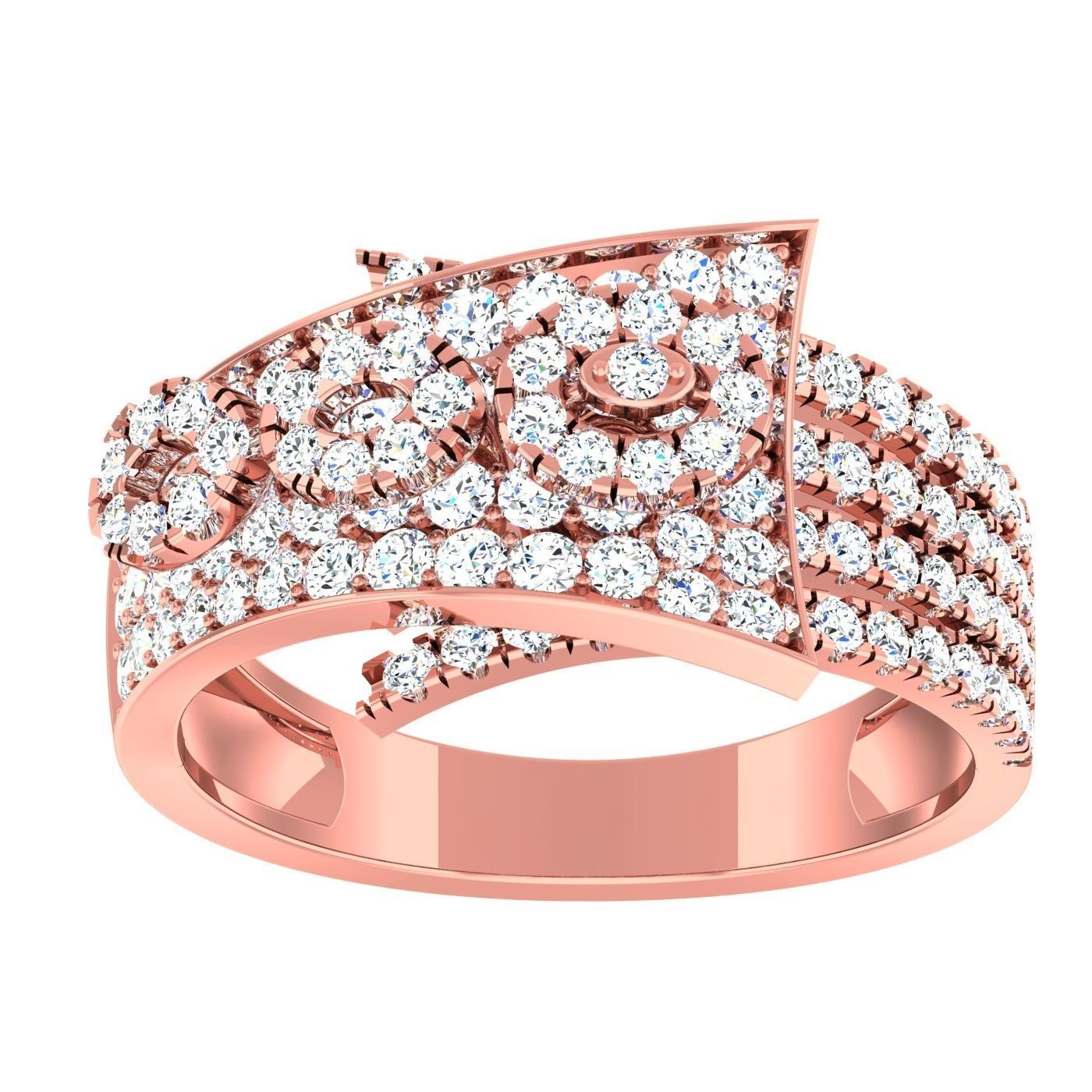 163 High Jewelry Cocktail Rings 3dm stl 1- render details  3D Model Collection_75