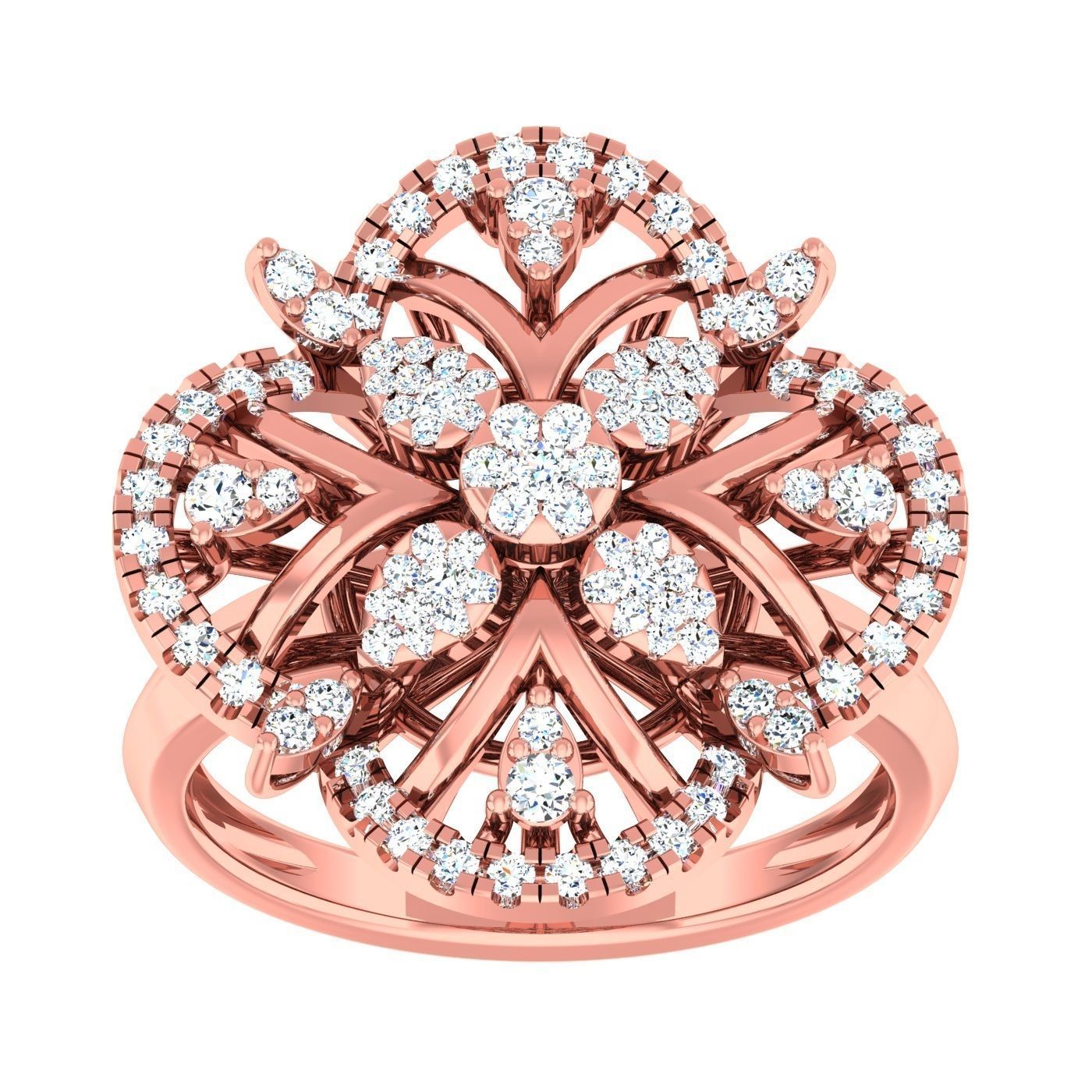 163 High Jewelry Cocktail Rings 3dm stl 1- render details  3D Model Collection_92