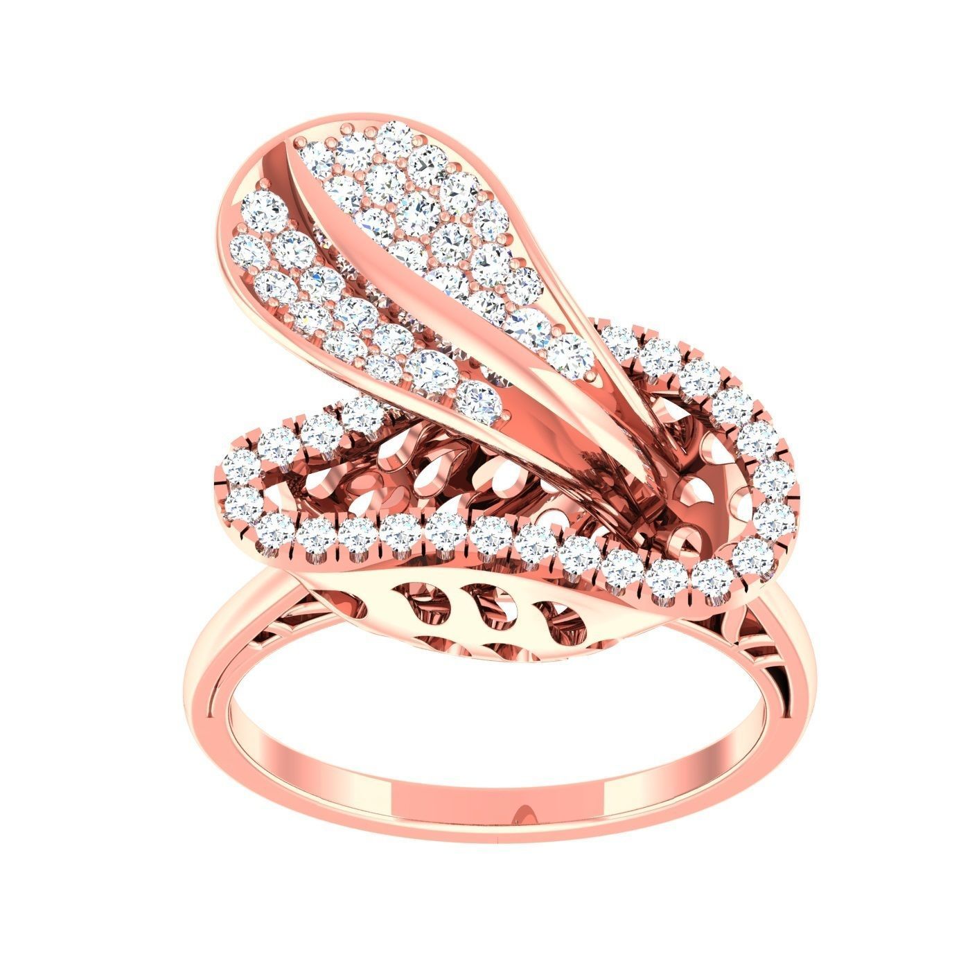 163 High Jewelry Cocktail Rings 3dm stl 1- render details  3D Model Collection_9