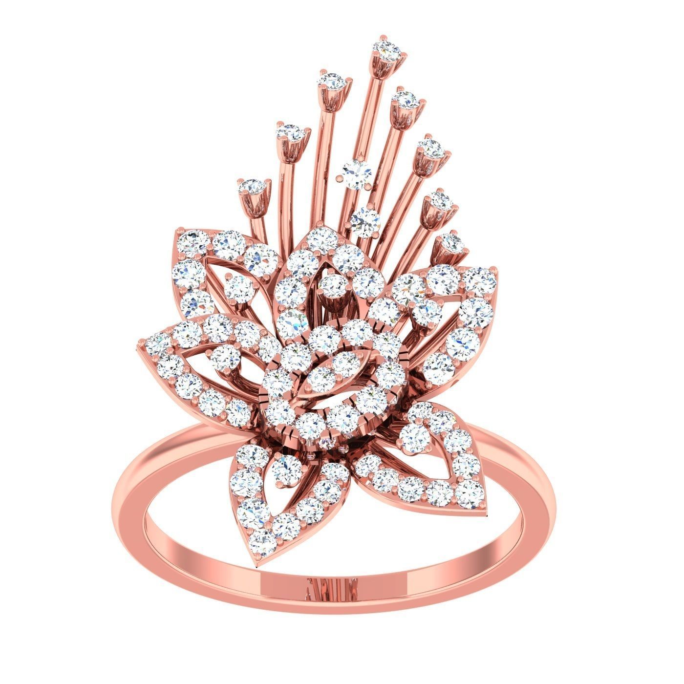 163 High Jewelry Cocktail Rings 3dm stl 1- render details  3D Model Collection_112