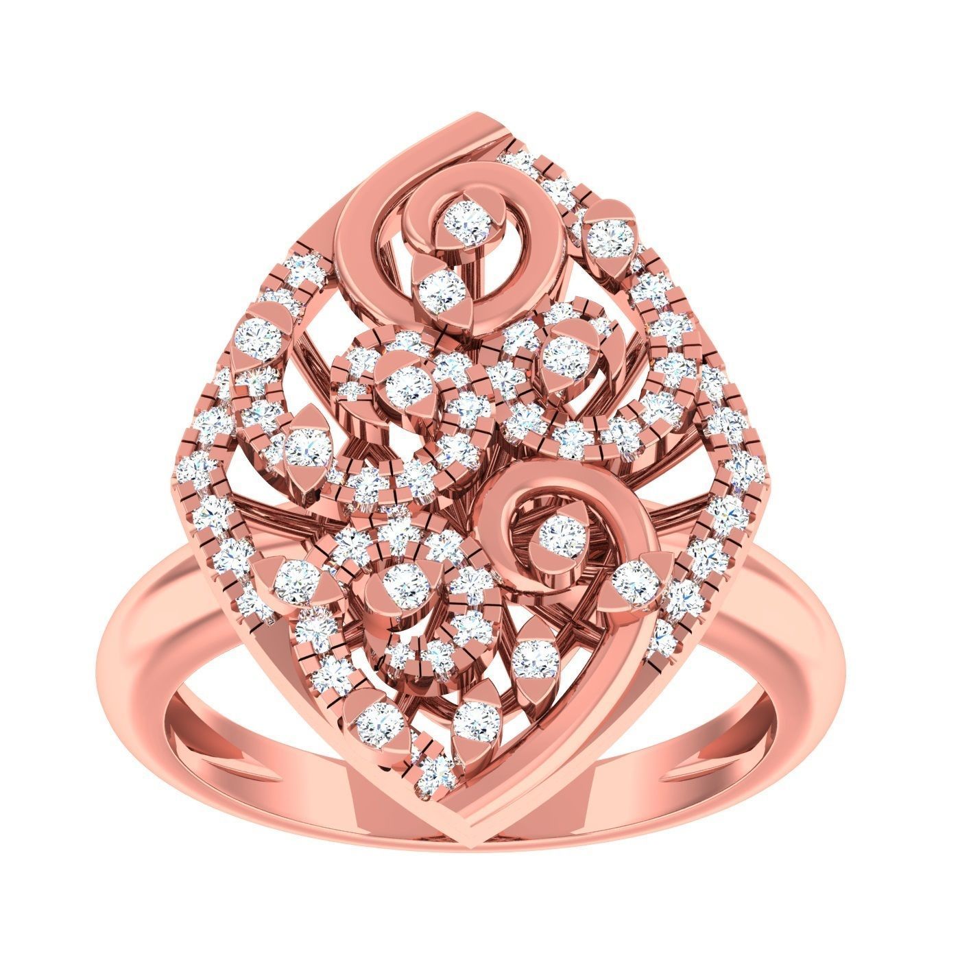 163 High Jewelry Cocktail Rings 3dm stl 1- render details  3D Model Collection_73