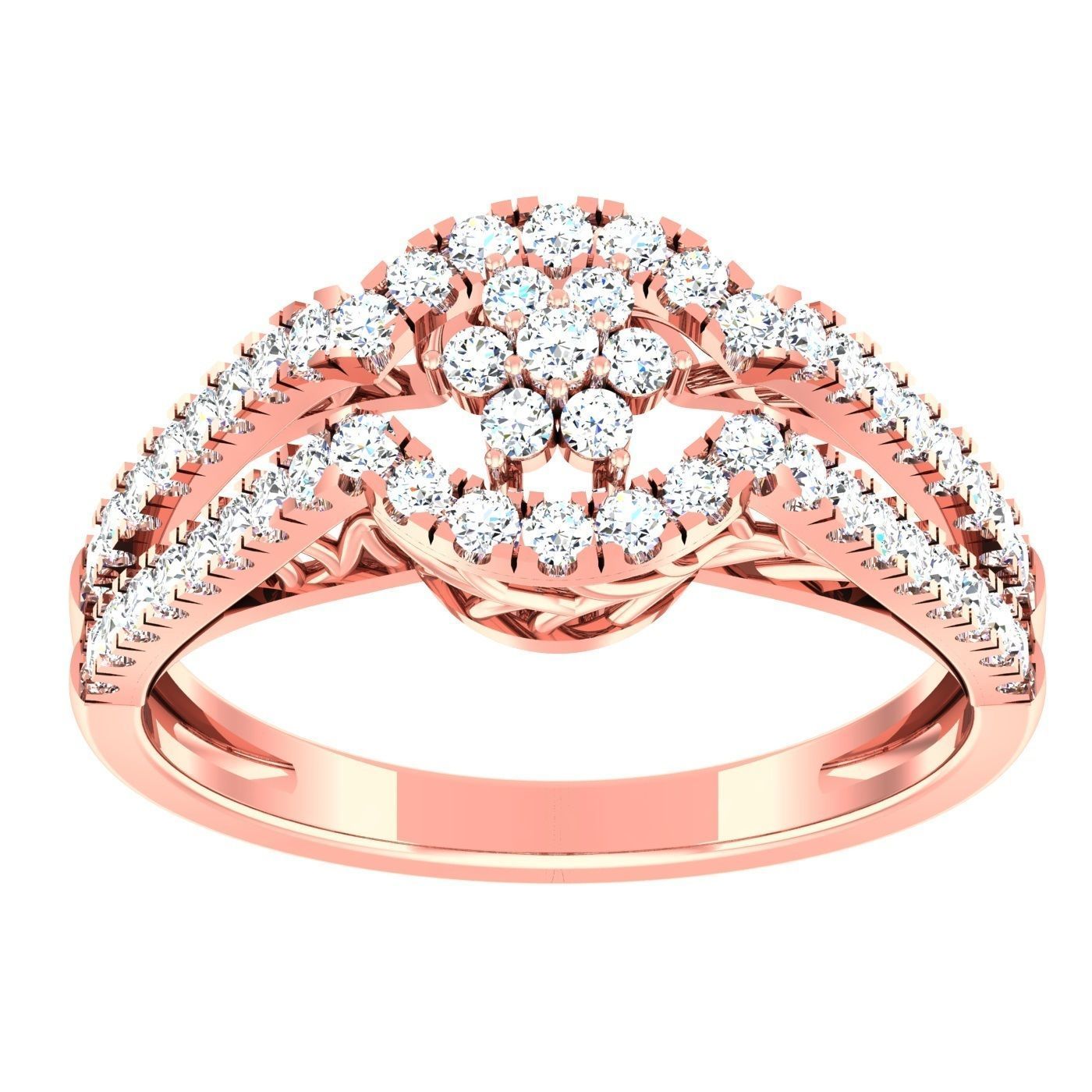 163 High Jewelry Cocktail Rings 3dm stl 1- render details  3D Model Collection_36