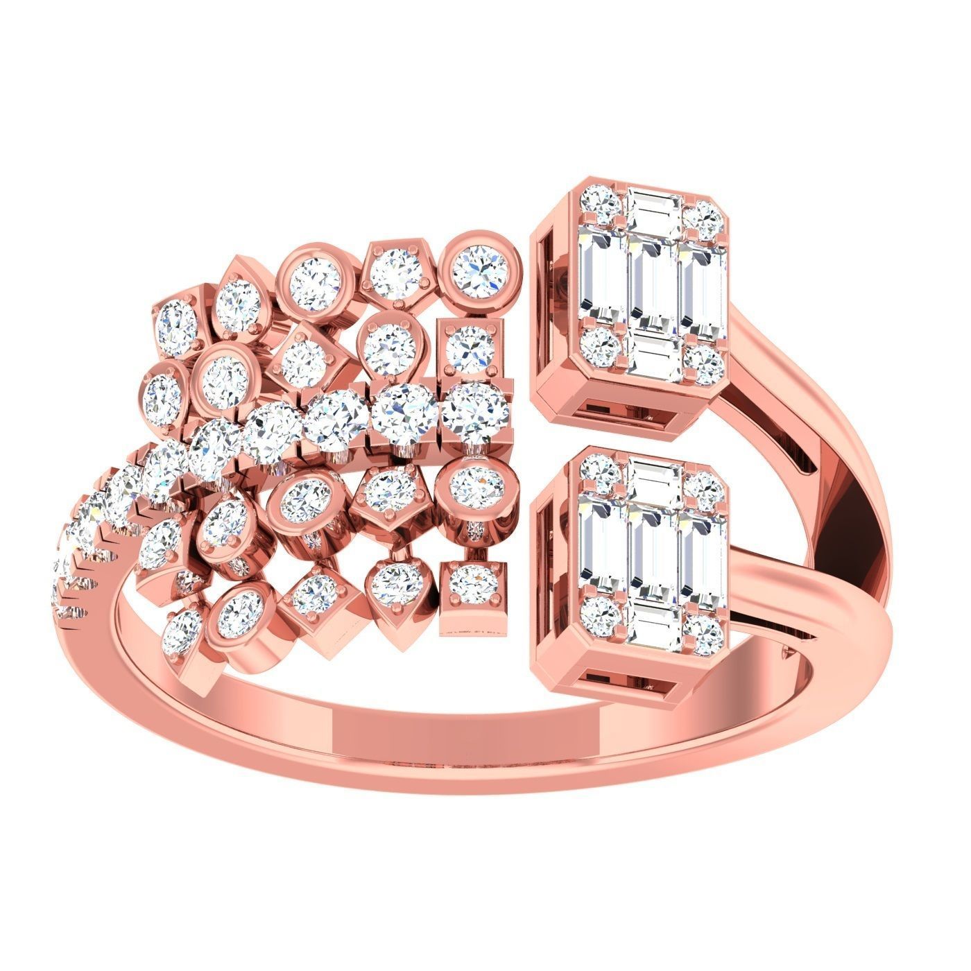 163 High Jewelry Cocktail Rings 3dm stl 1- render details  3D Model Collection_124