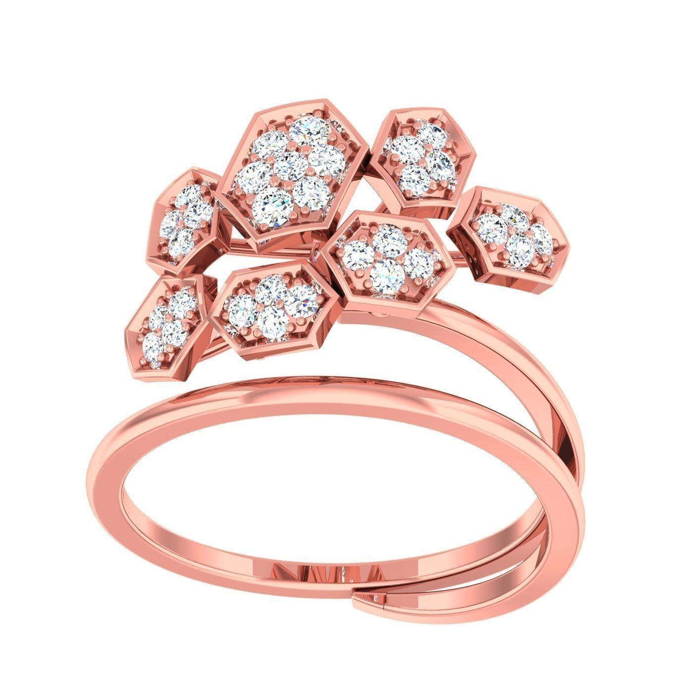 163 High Jewelry Cocktail Rings 3dm stl 1- render details  3D Model Collection_20