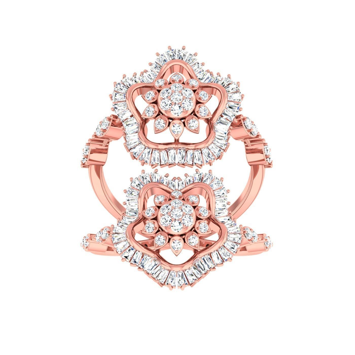 163 High Jewelry Cocktail Rings 3dm stl 1- render details  3D Model Collection_61