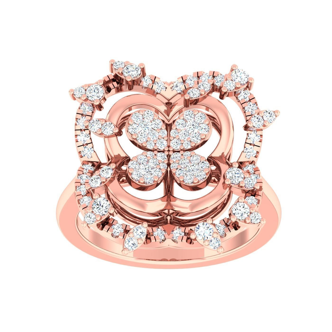 163 High Jewelry Cocktail Rings 3dm stl 1- render details  3D Model Collection_56