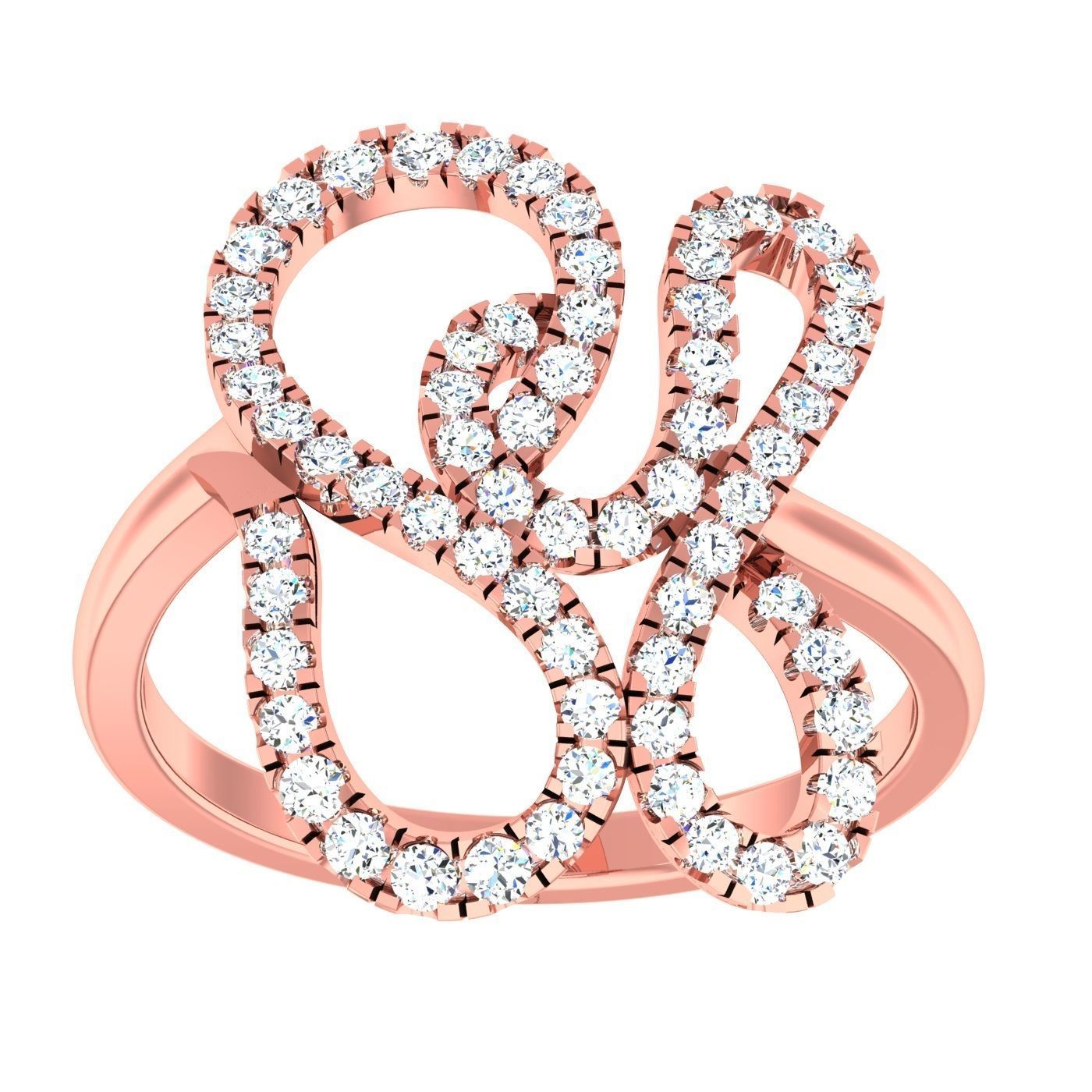 163 High Jewelry Cocktail Rings 3dm stl 1- render details  3D Model Collection_45