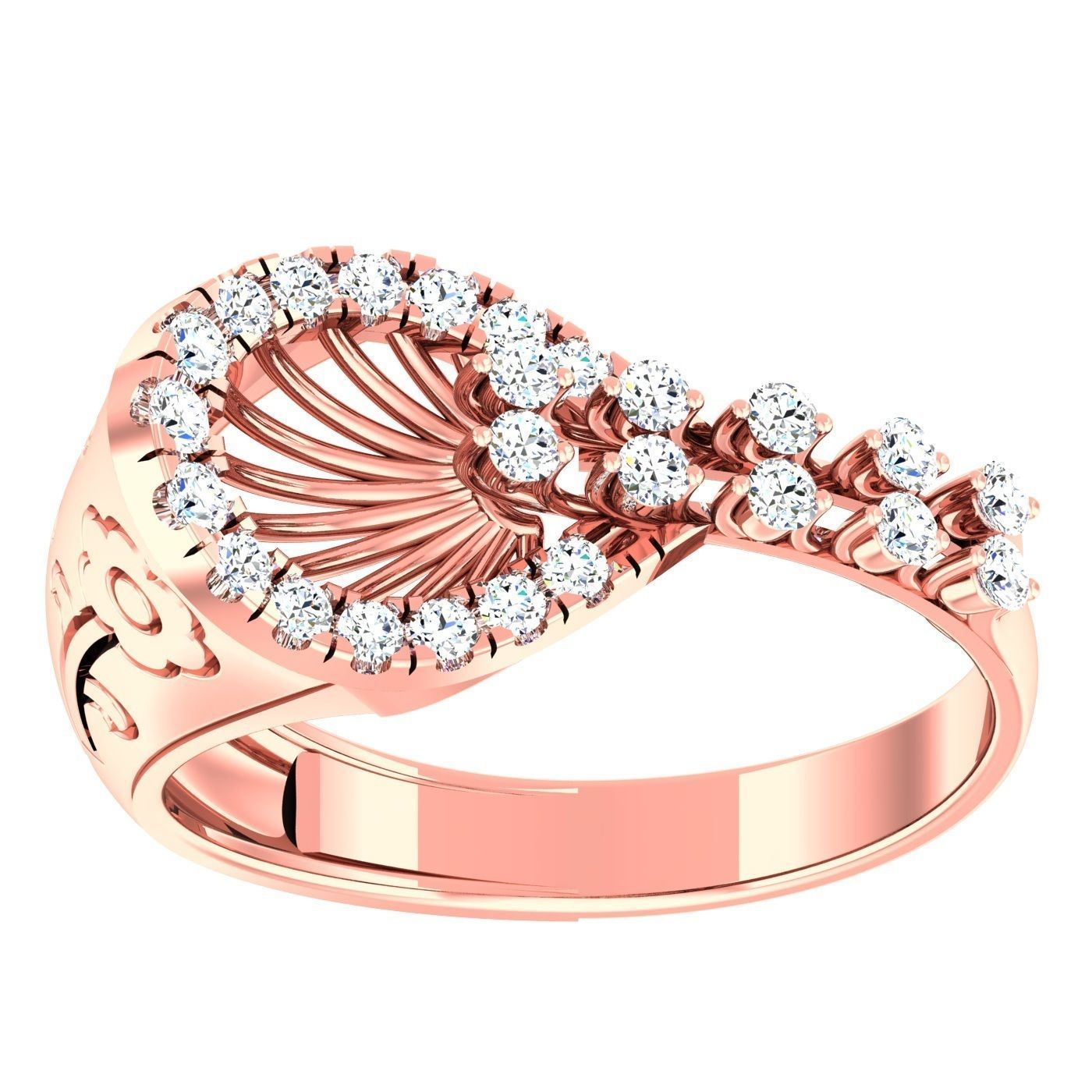 163 High Jewelry Cocktail Rings 3dm stl 1- render details  3D Model Collection_54