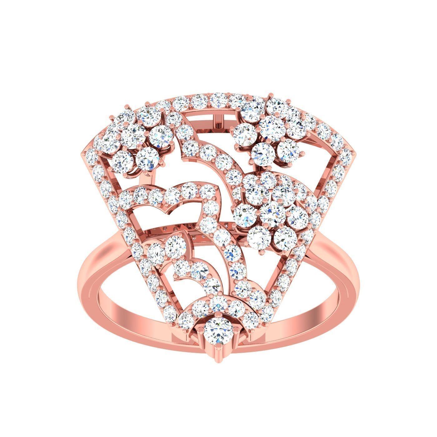 163 High Jewelry Cocktail Rings 3dm stl 1- render details  3D Model Collection_97