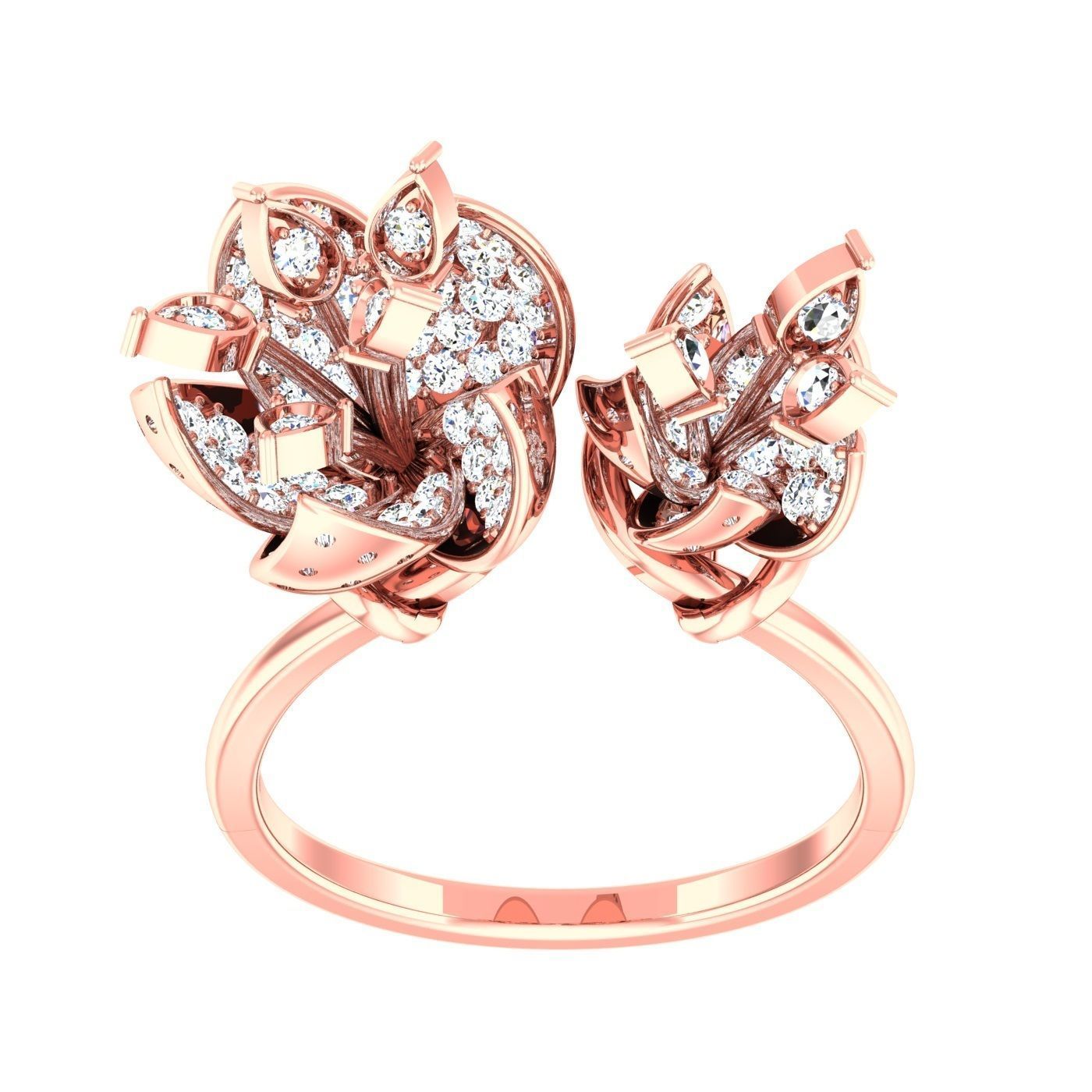 163 High Jewelry Cocktail Rings 3dm stl 1- render details  3D Model Collection_31