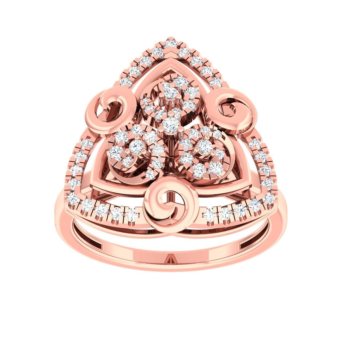 163 High Jewelry Cocktail Rings 3dm stl 1- render details  3D Model Collection_77