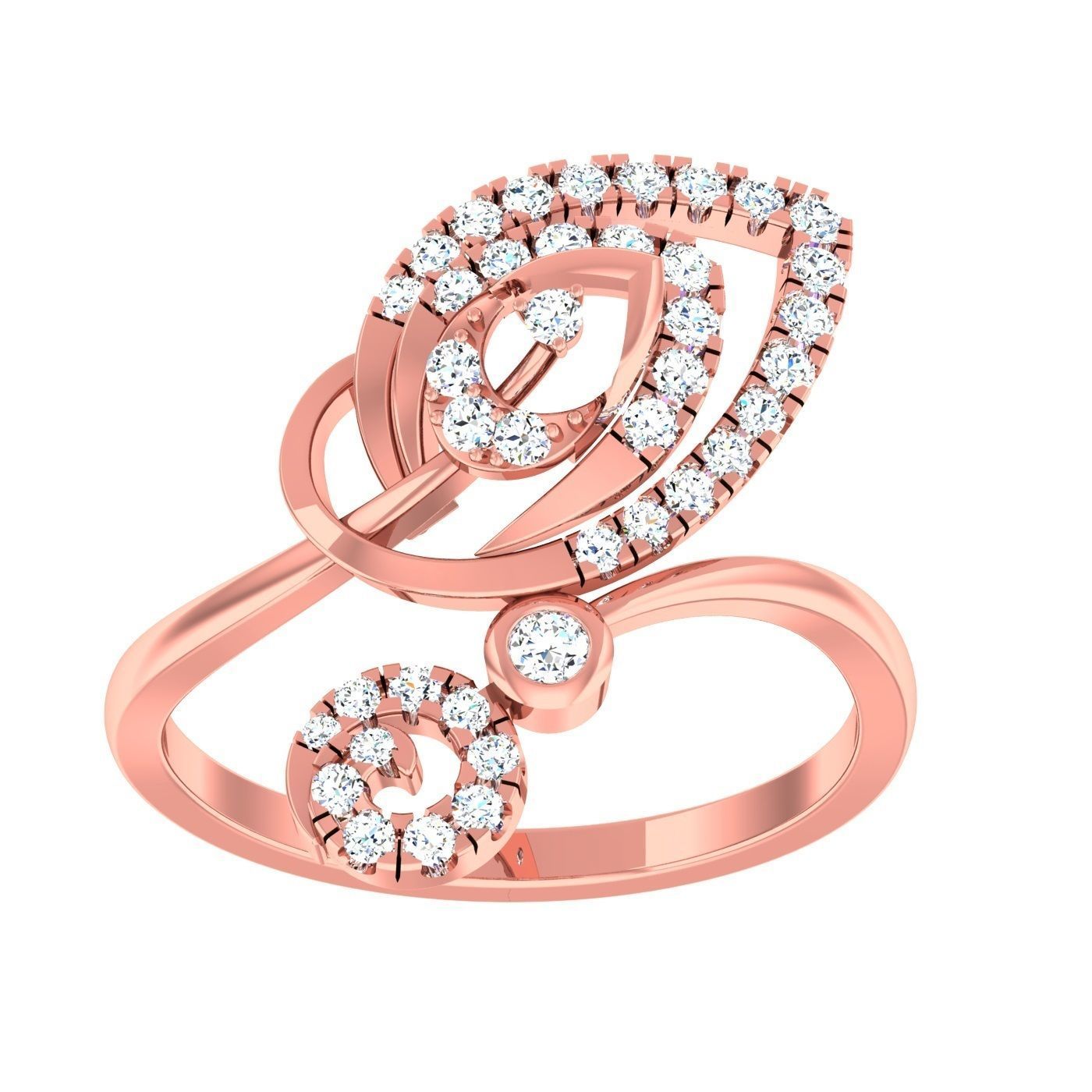 163 High Jewelry Cocktail Rings 3dm stl 1- render details  3D Model Collection_16