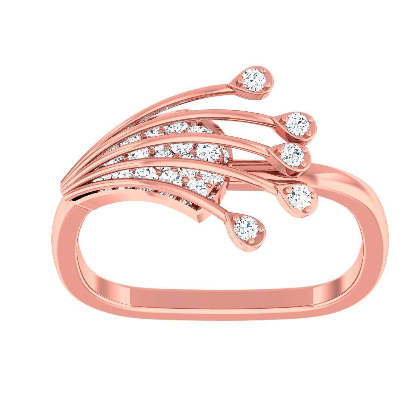 163 High Jewelry Cocktail Rings 3dm stl 1- render details  3D Model Collection_11