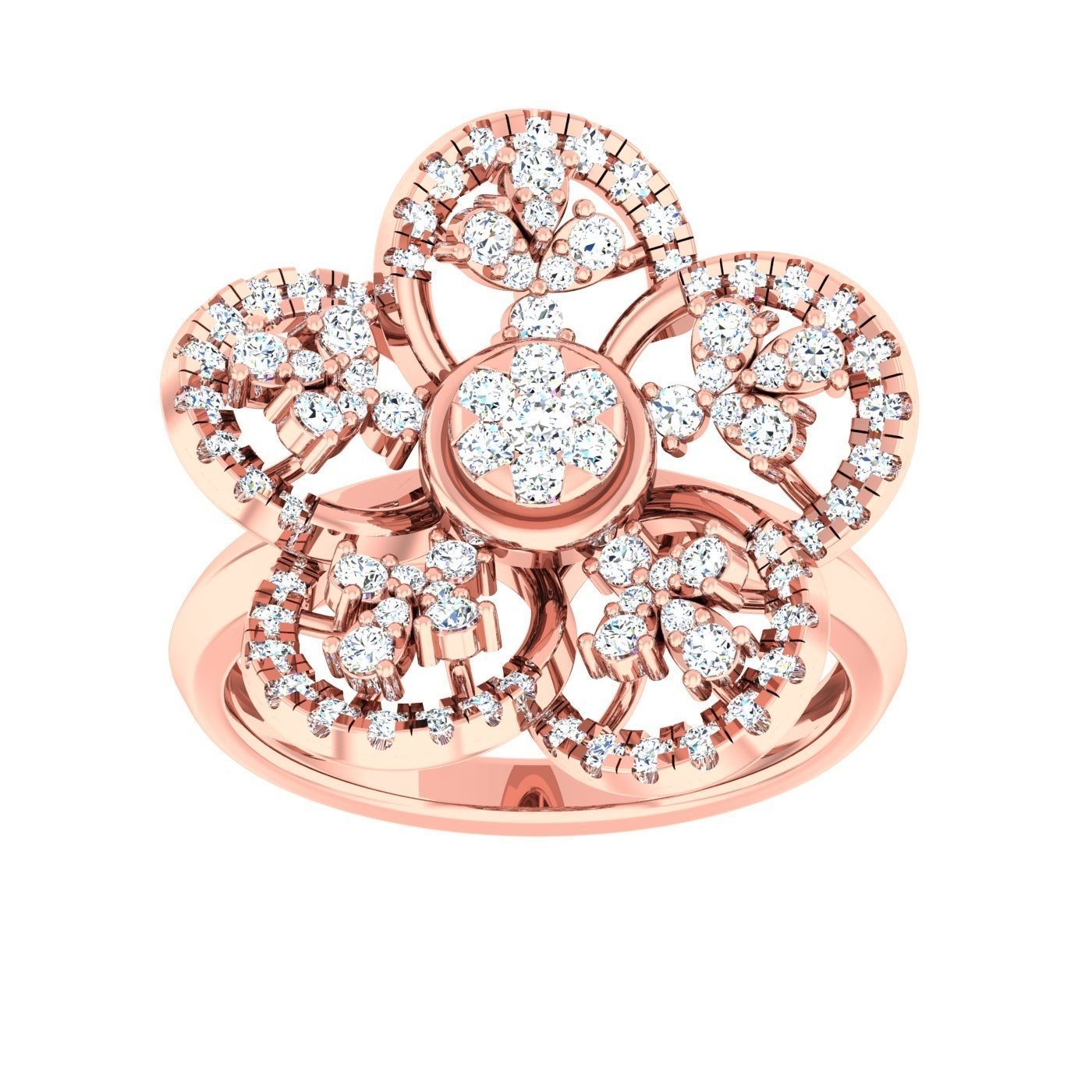 163 High Jewelry Cocktail Rings 3dm stl 1- render details  3D Model Collection_47