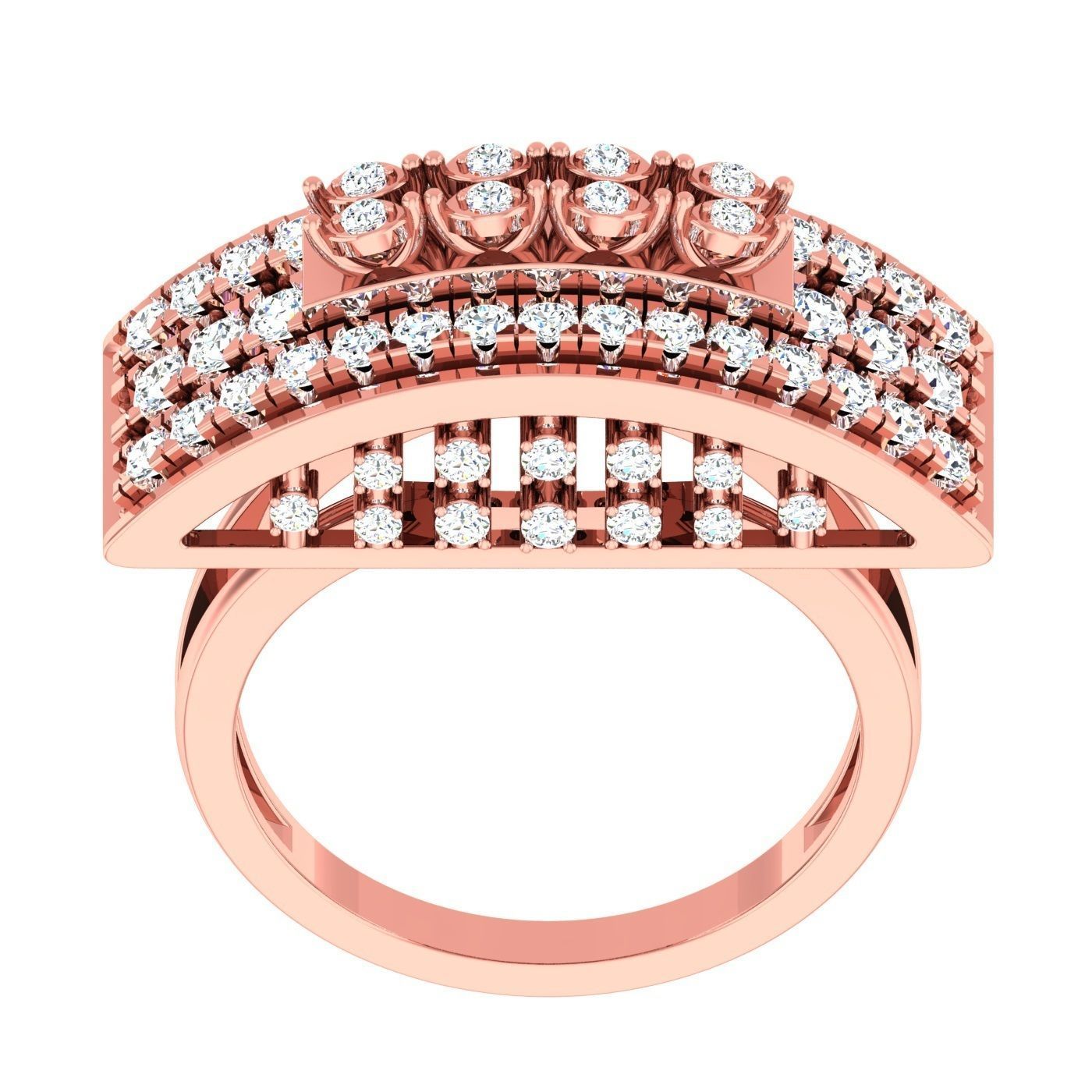 163 High Jewelry Cocktail Rings 3dm stl 1- render details  3D Model Collection_80