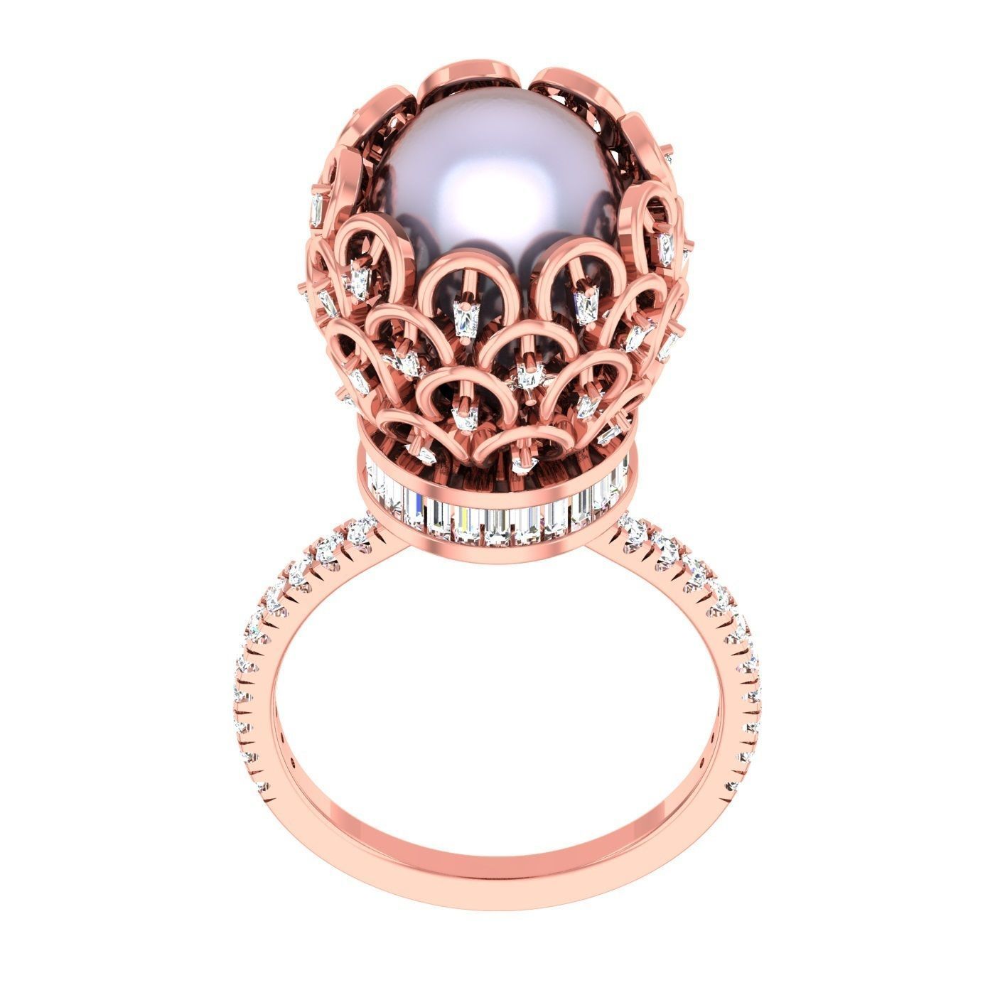 163 High Jewelry Cocktail Rings 3dm stl 1- render details  3D Model Collection_35