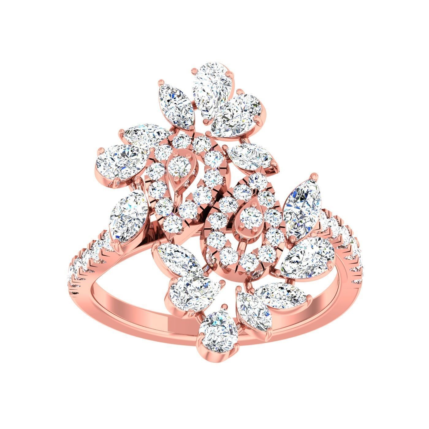 163 High Jewelry Cocktail Rings 3dm stl 1- render details  3D Model Collection_51