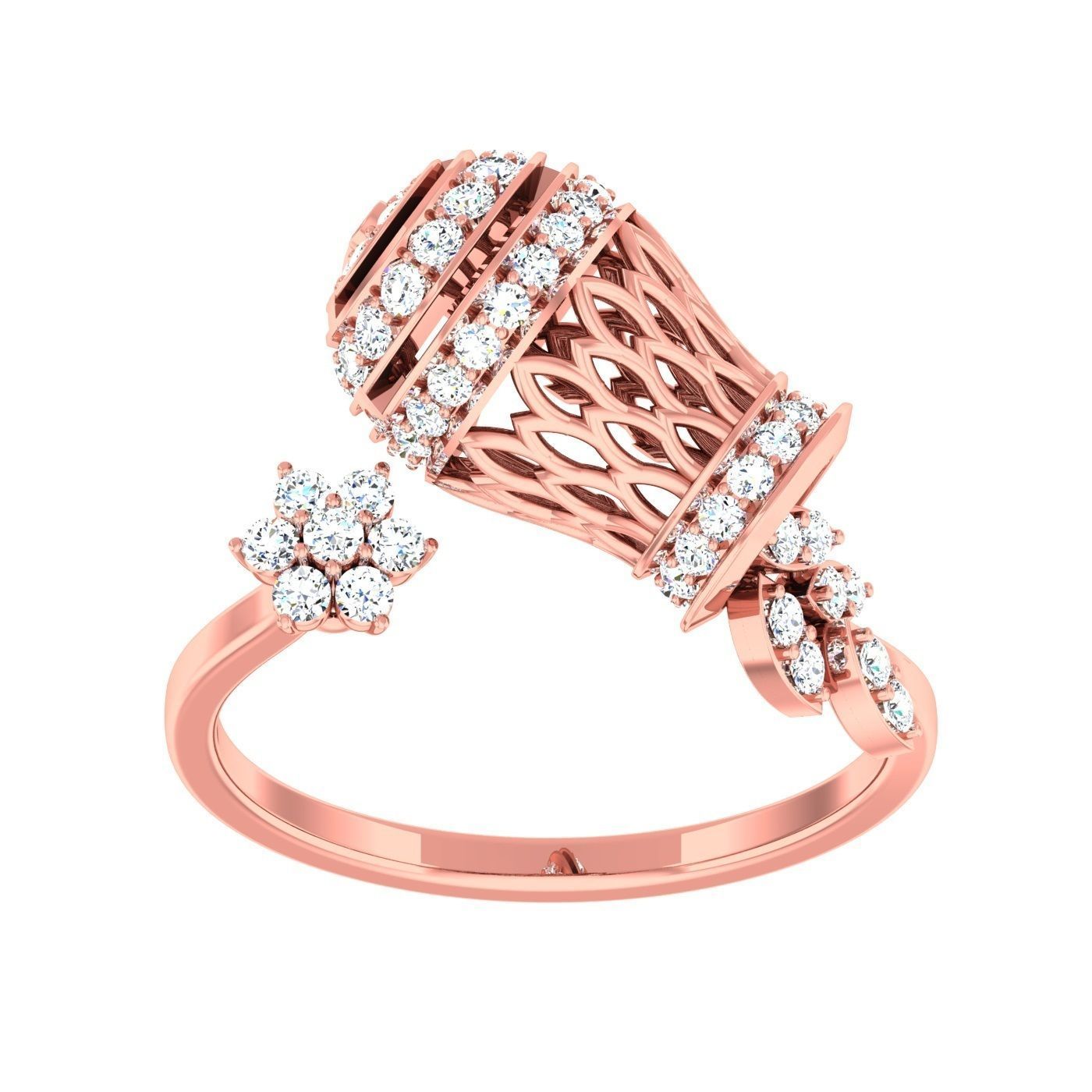 163 High Jewelry Cocktail Rings 3dm stl 1- render details  3D Model Collection_7