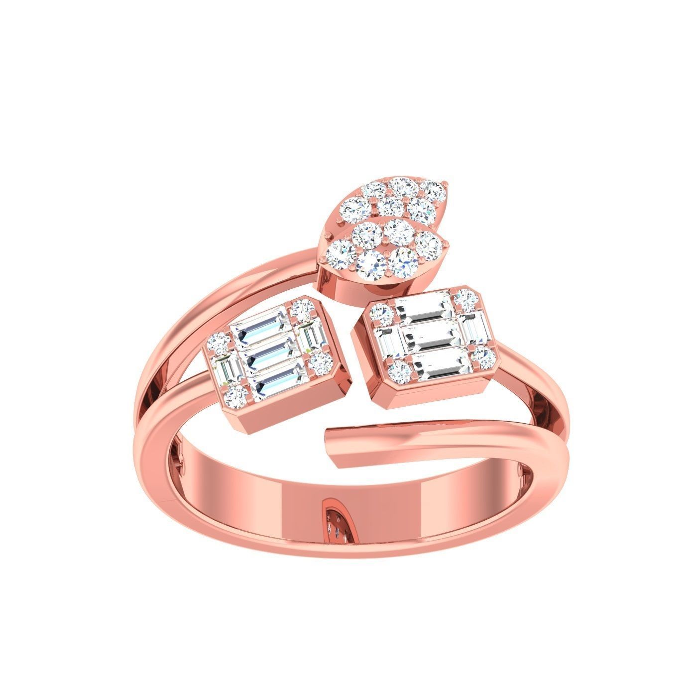 163 High Jewelry Cocktail Rings 3dm stl 1- render details  3D Model Collection_8