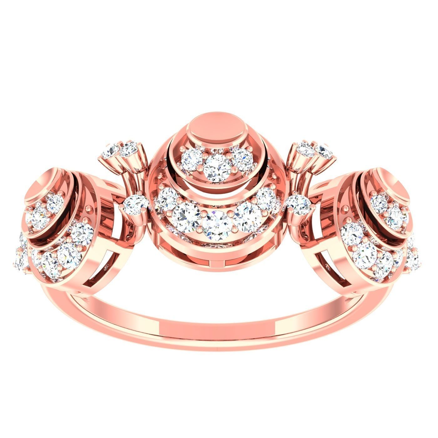 163 High Jewelry Cocktail Rings 3dm stl 1- render details  3D Model Collection_22